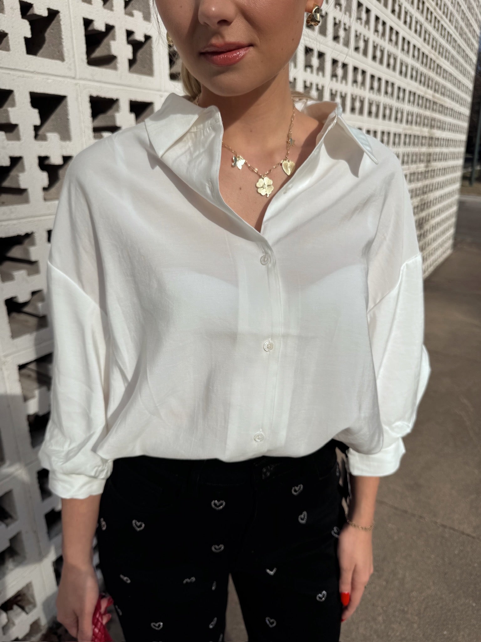 English Factory Balloon Sleeve White Shirt