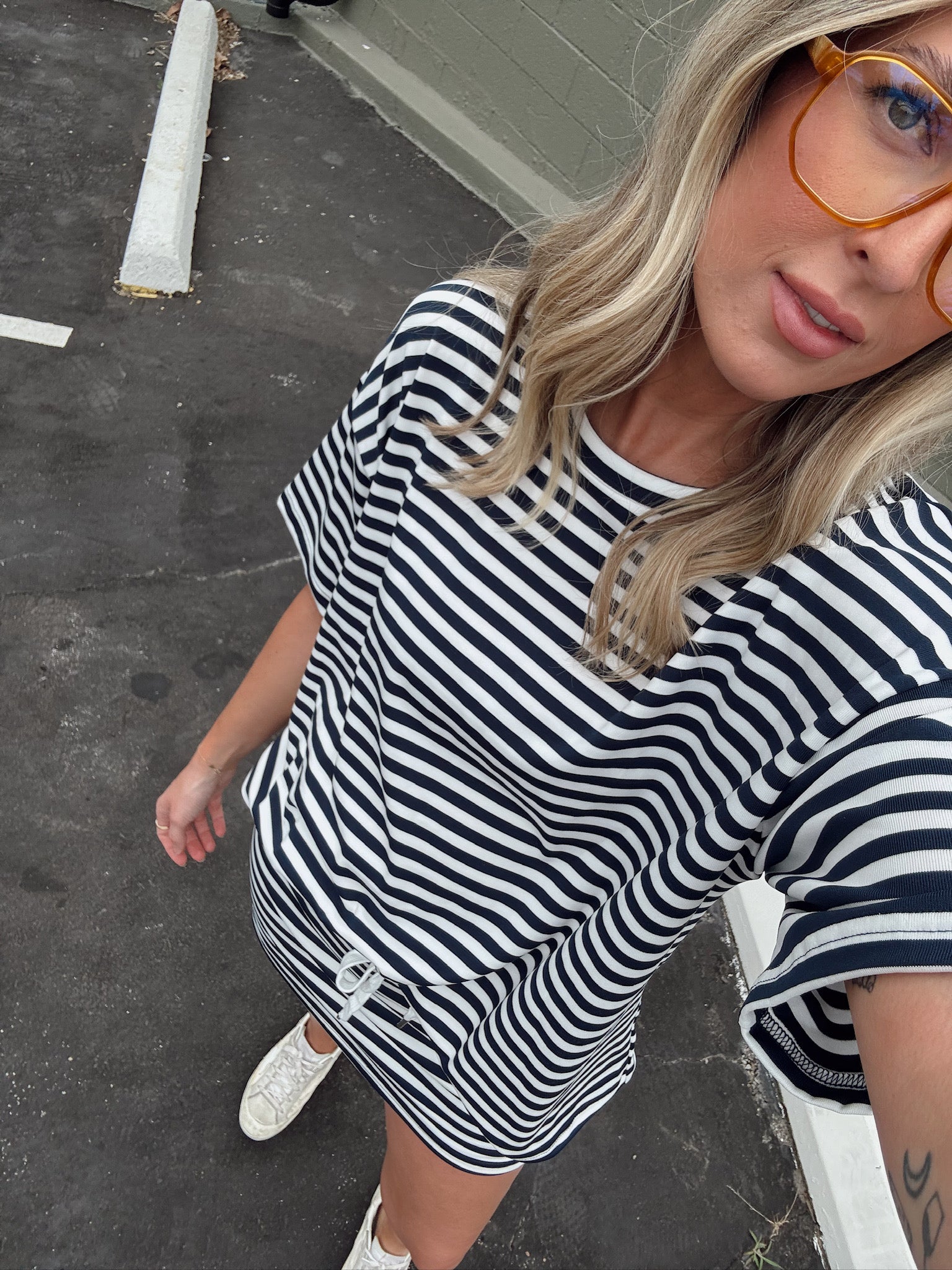 Weekender Stripe Skort - Navy