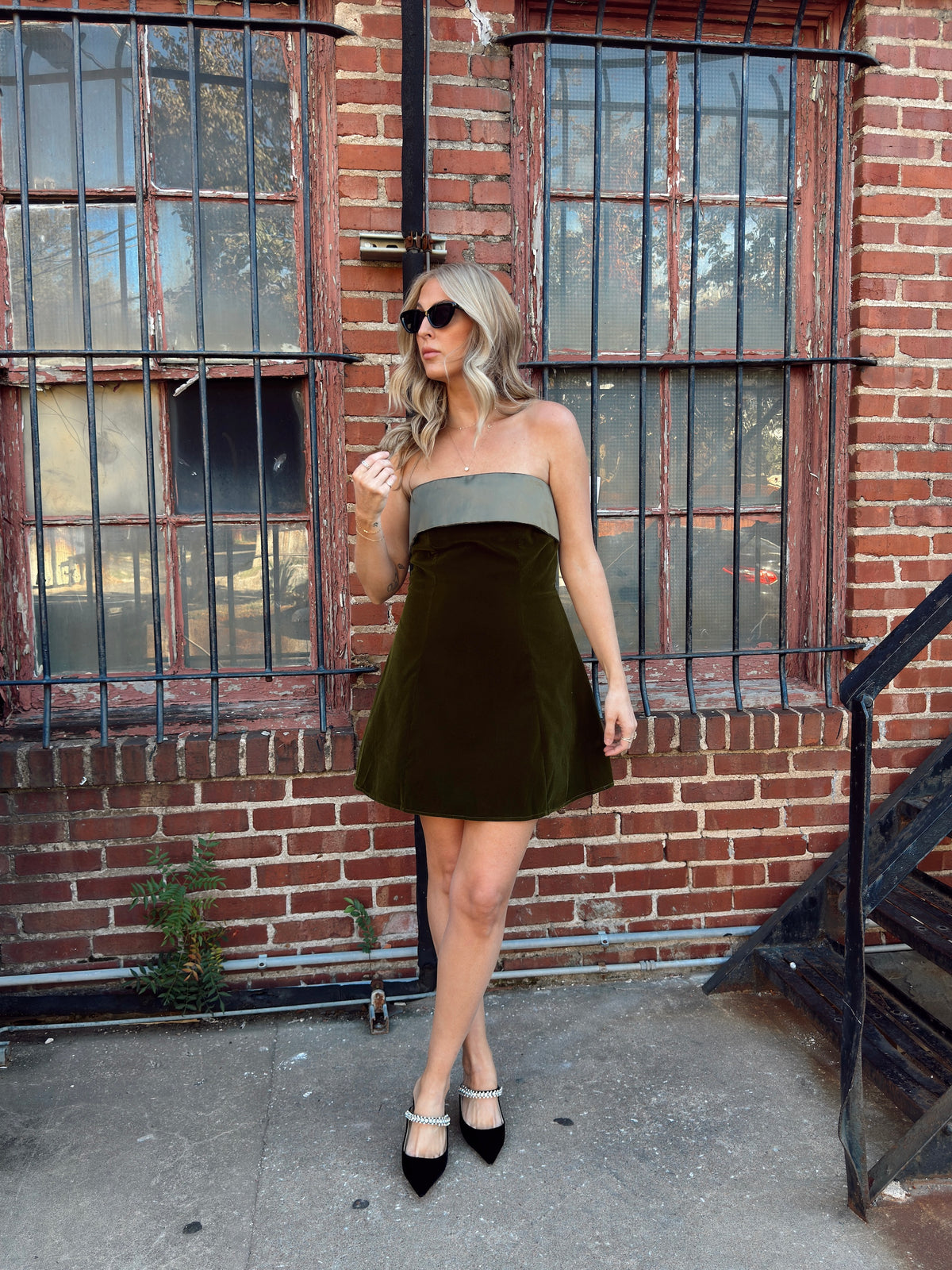 Melanie Strapless Velvet Mini Dress