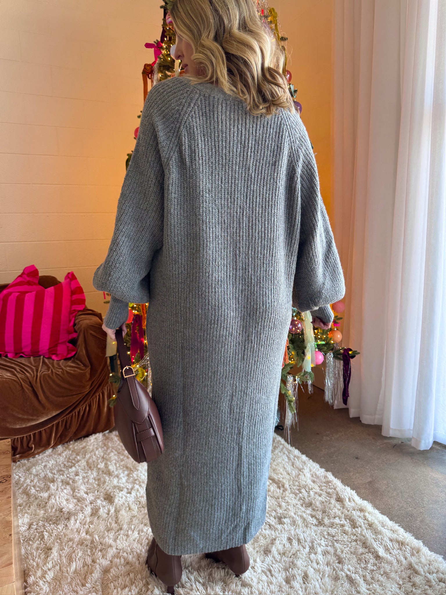 Meet Me in Santorini Sweater Duster - Grey
