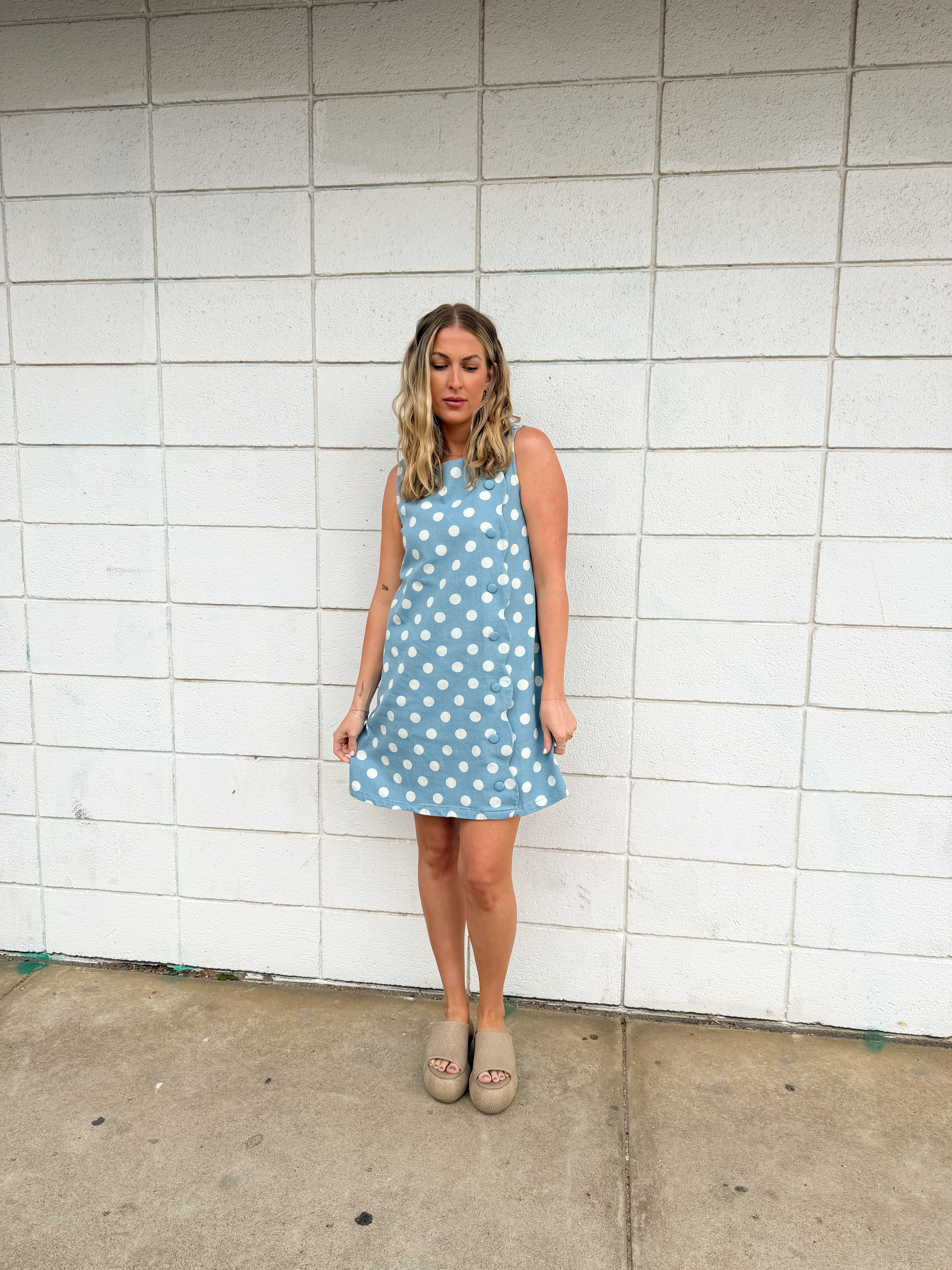 Denim Polka Dot Mini