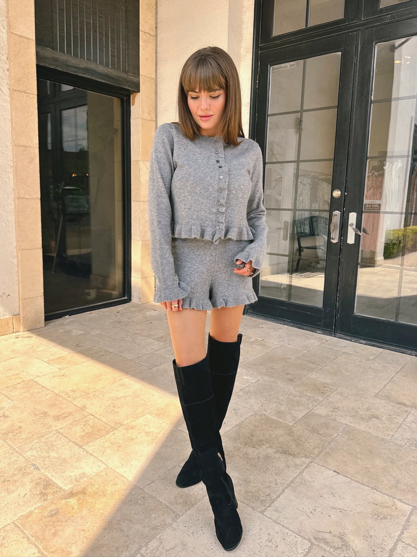 Ruffled Sweater Shorts