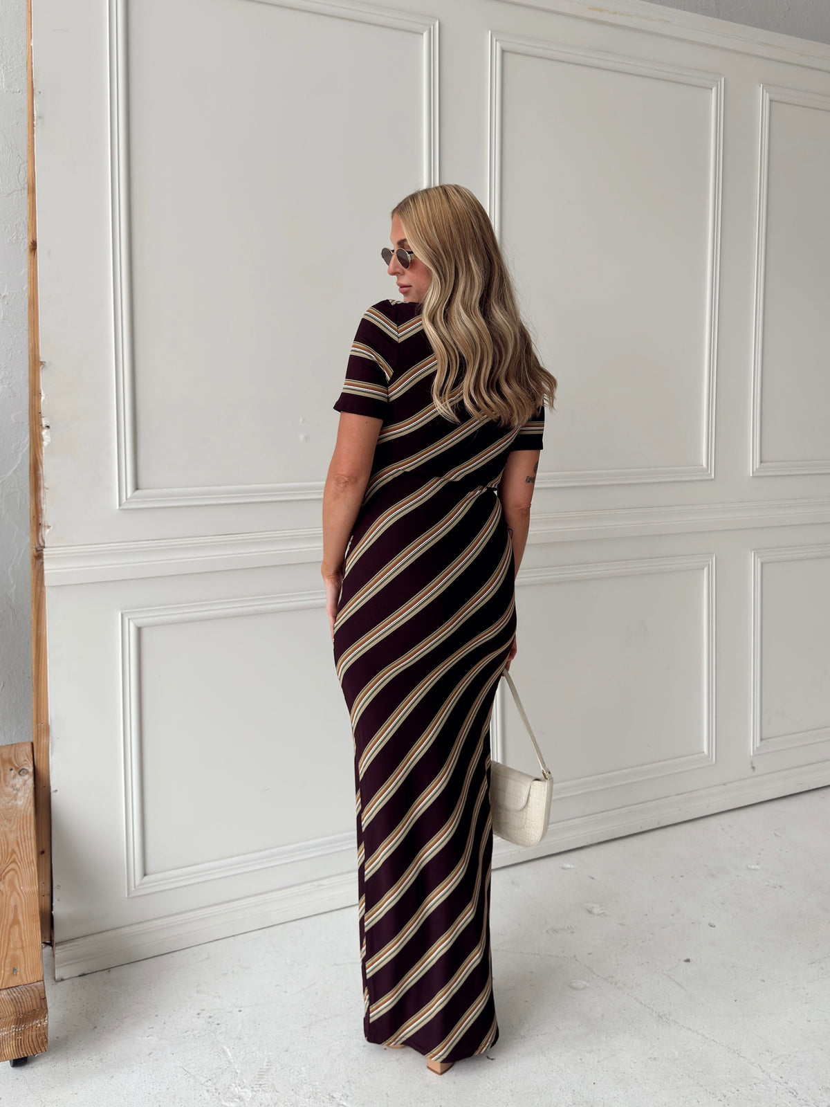 Red Brown Combo Maxi Dress
