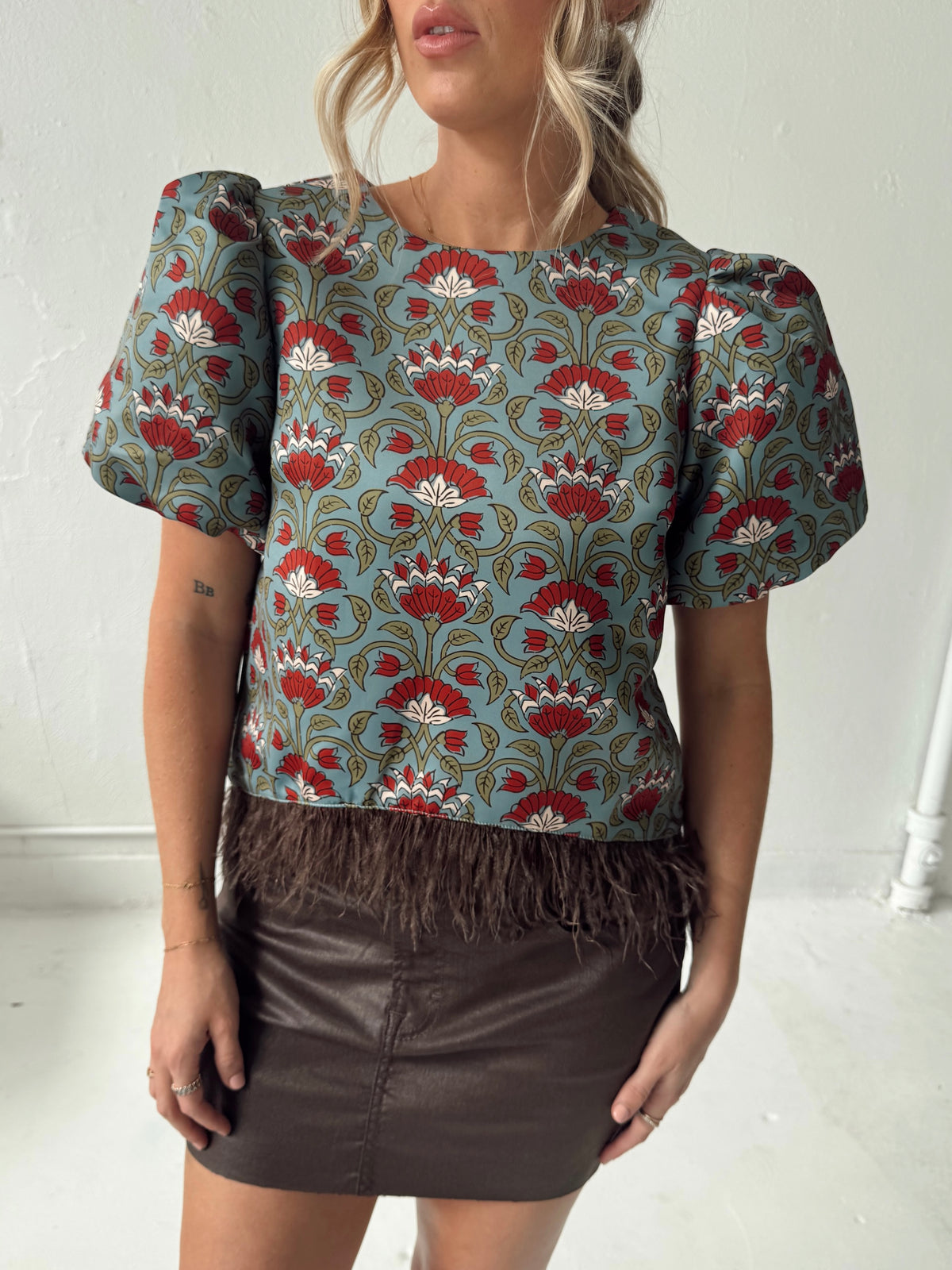 Bliss Coated Denim Mini Skirt