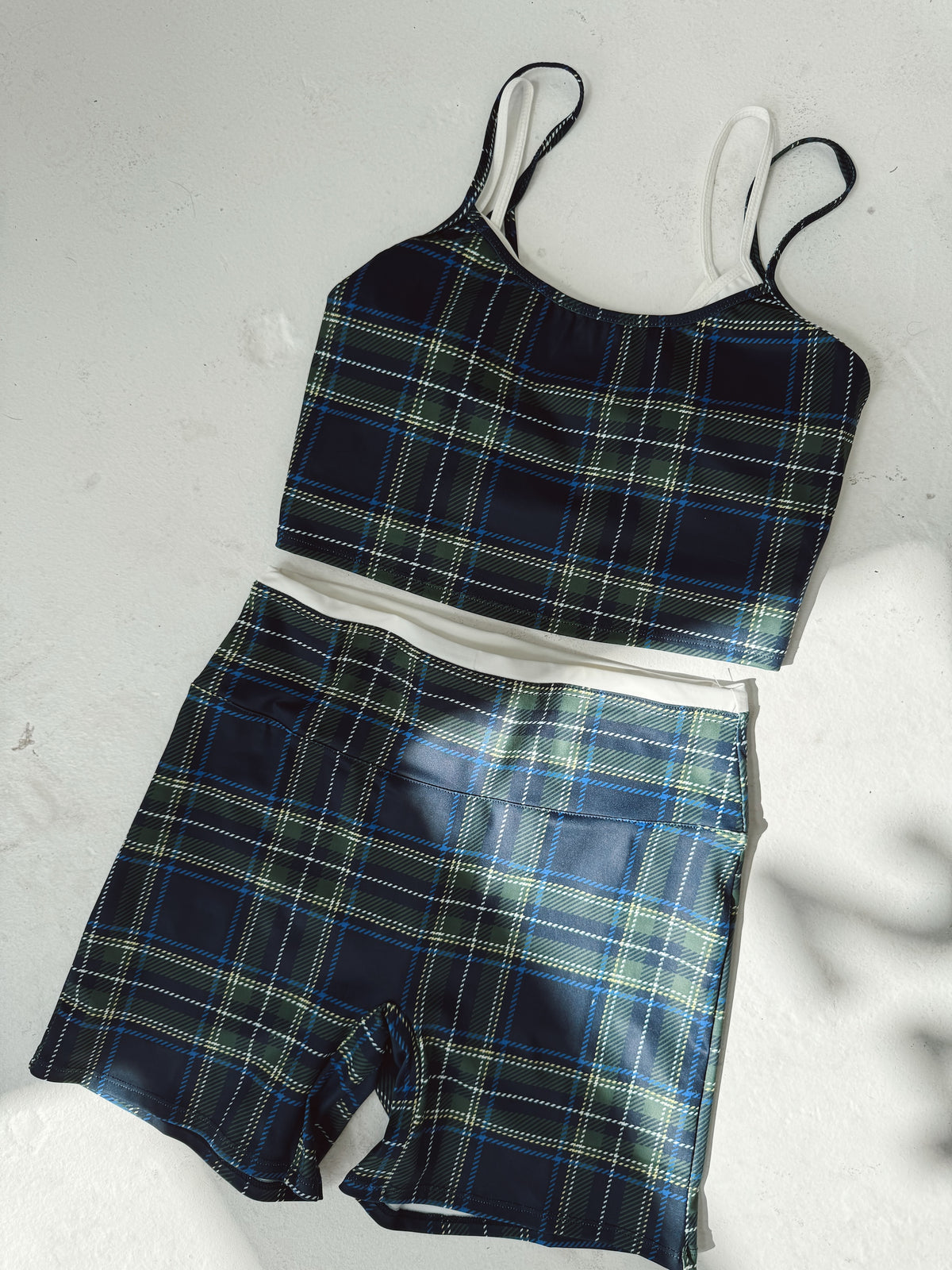 Navy Plaid Cami Top