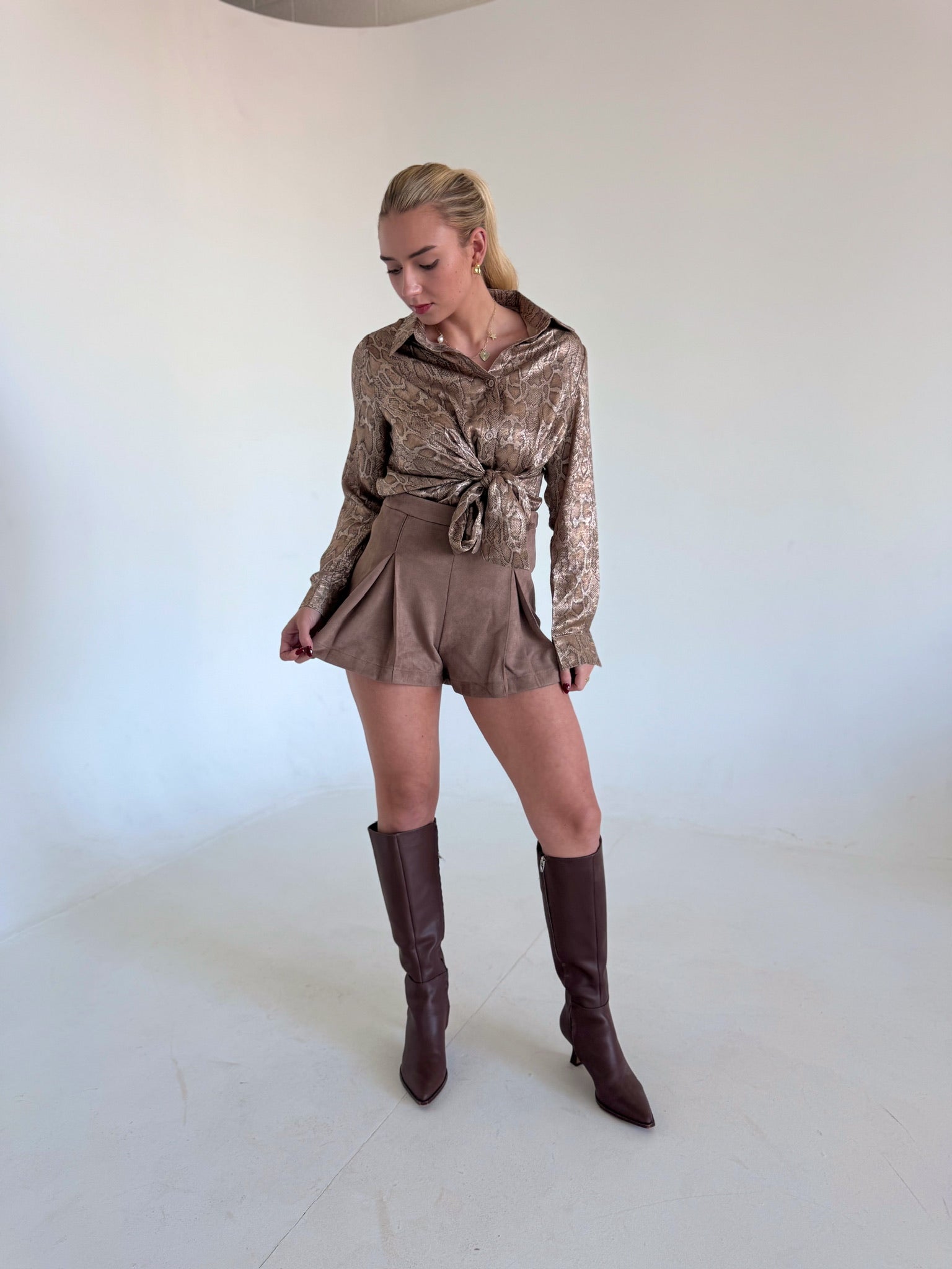 Meet Me in Santorini Smoky Taupe Short