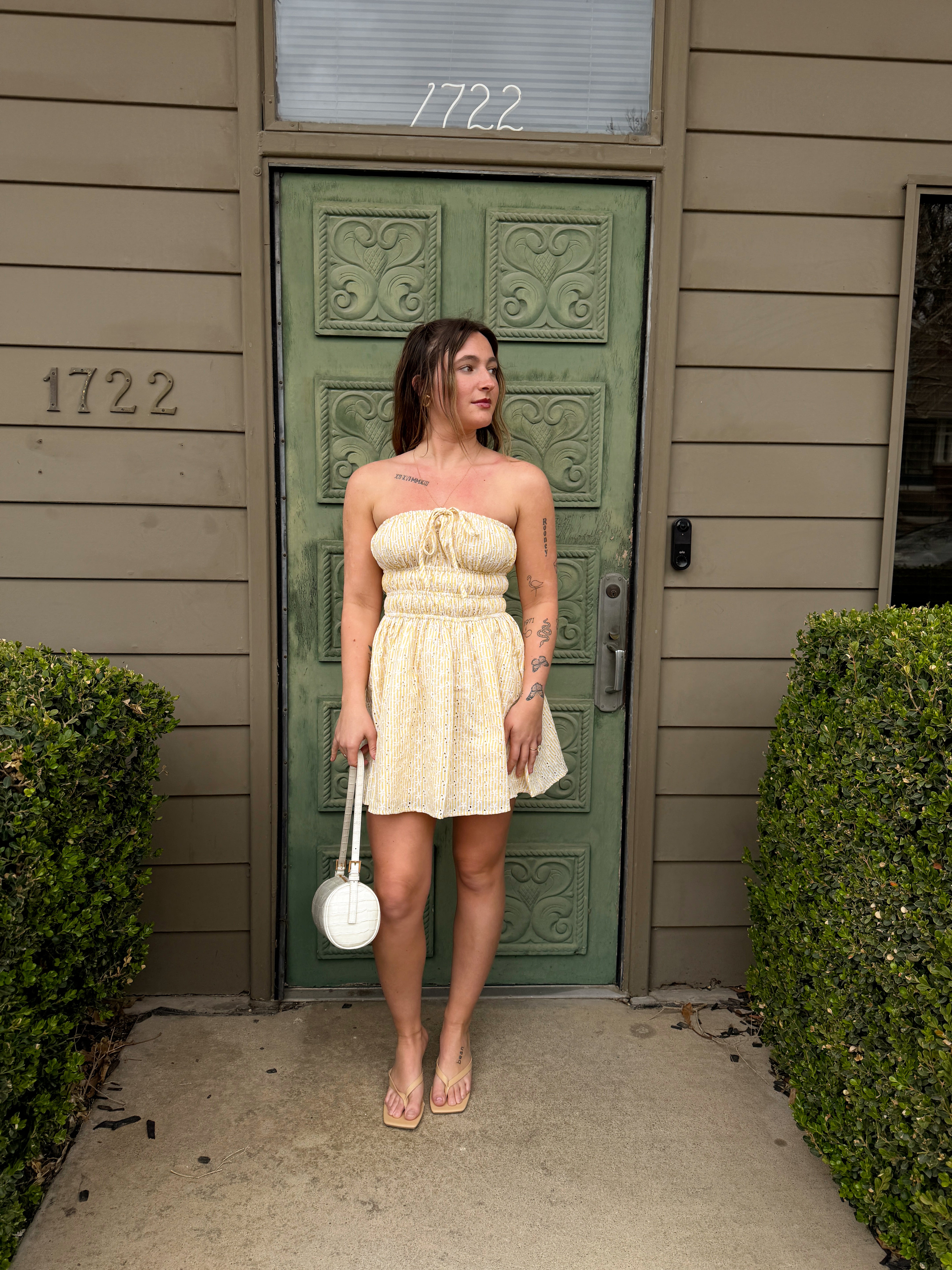 Hannah Yellow Mini Dress