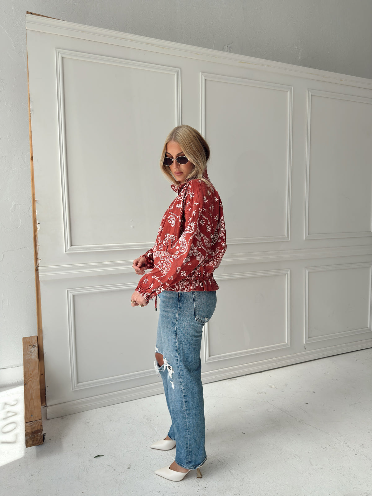 Chloe Bandana Print Bomber Jacket