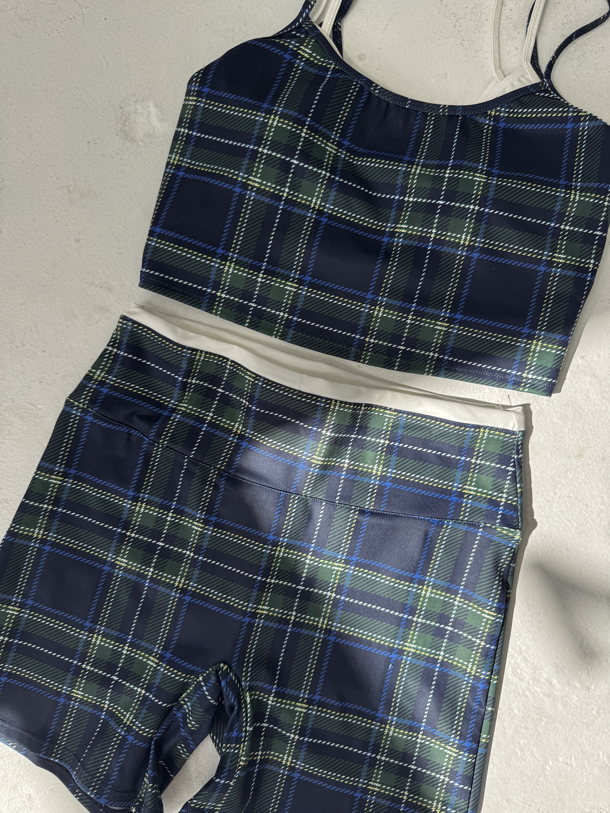 Navy Plaid Cami Top