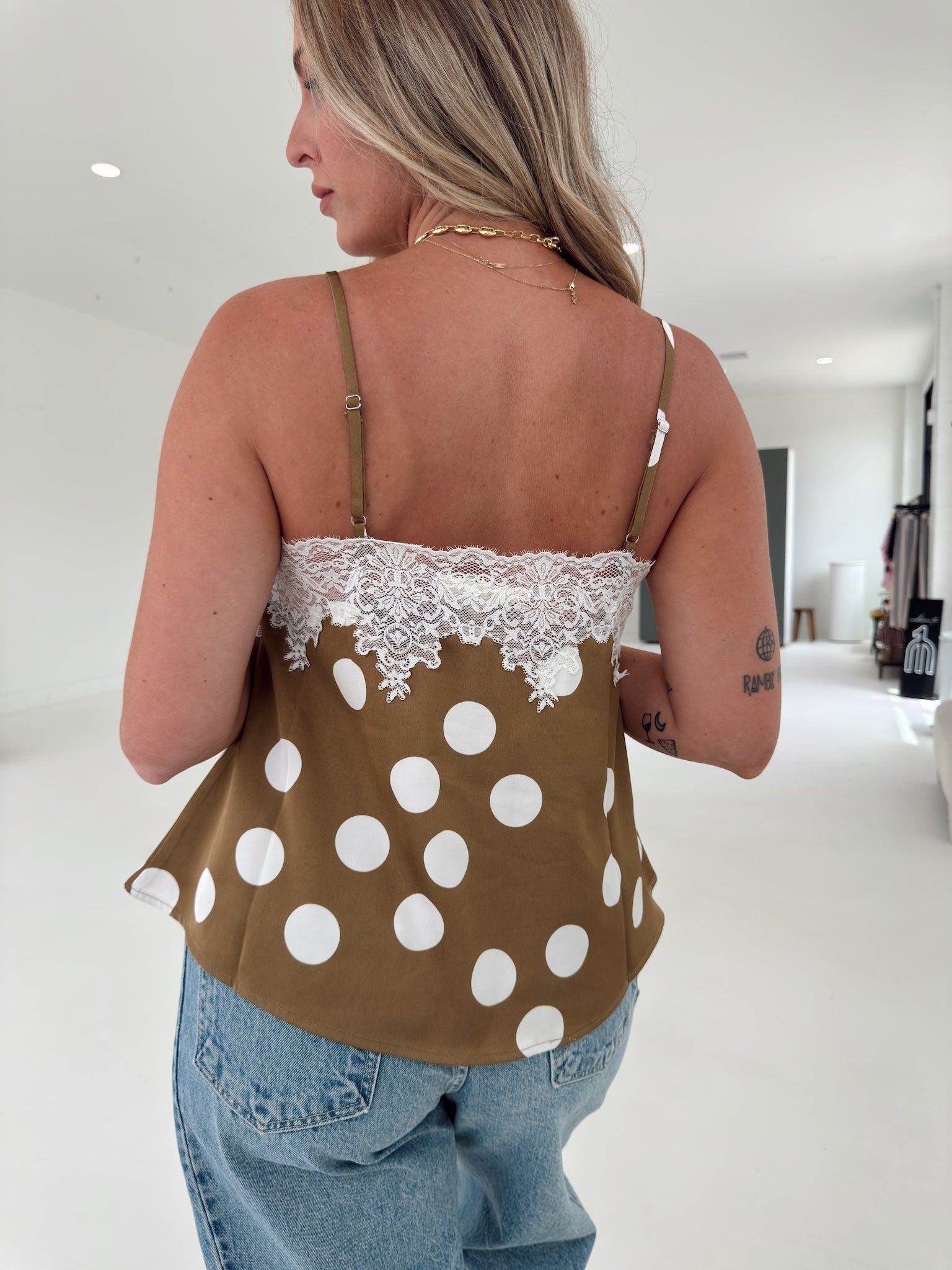 Kelsey Lace Polka Dot Tank