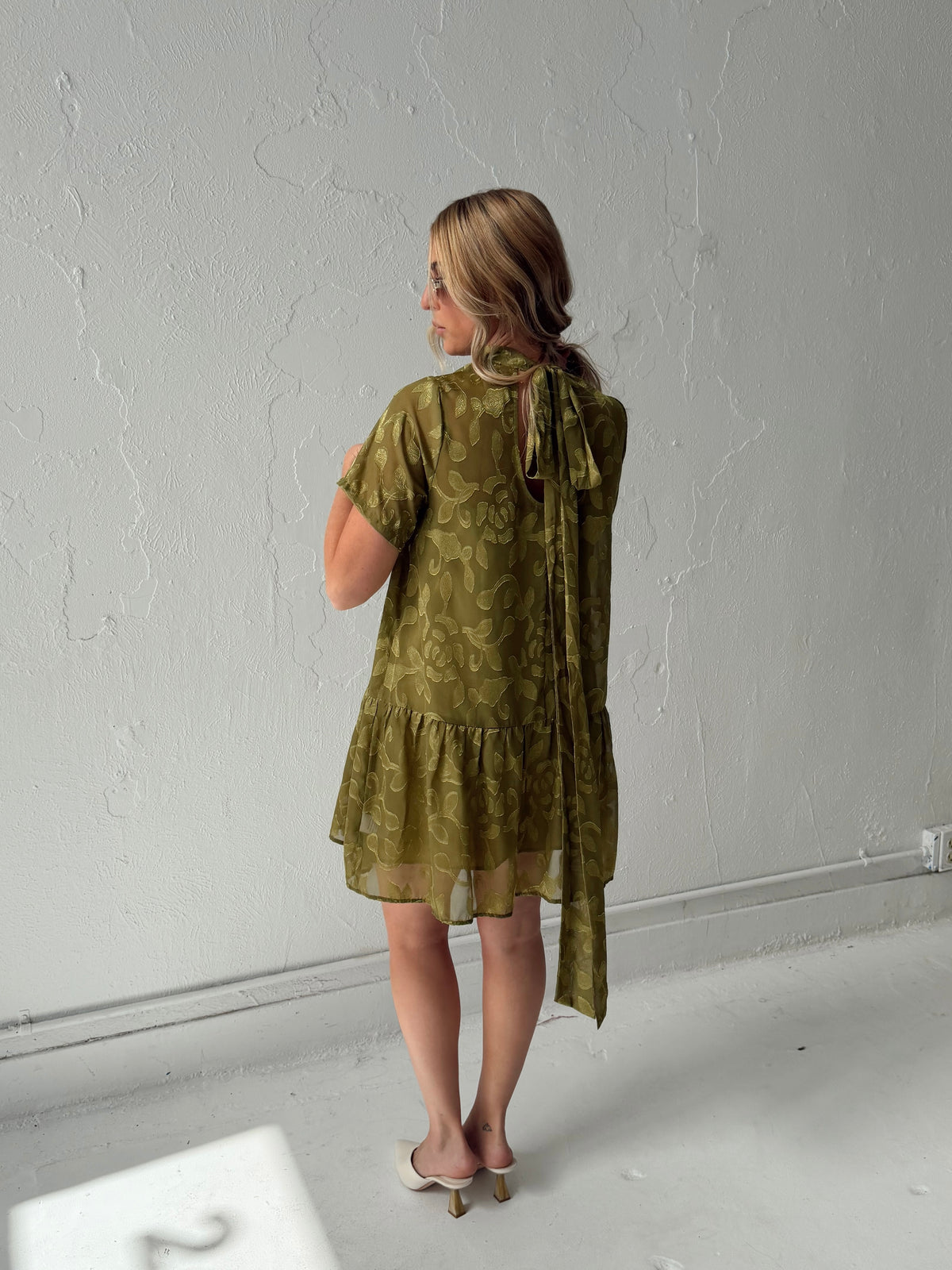 Kelly Floral Mini Dress - Olive