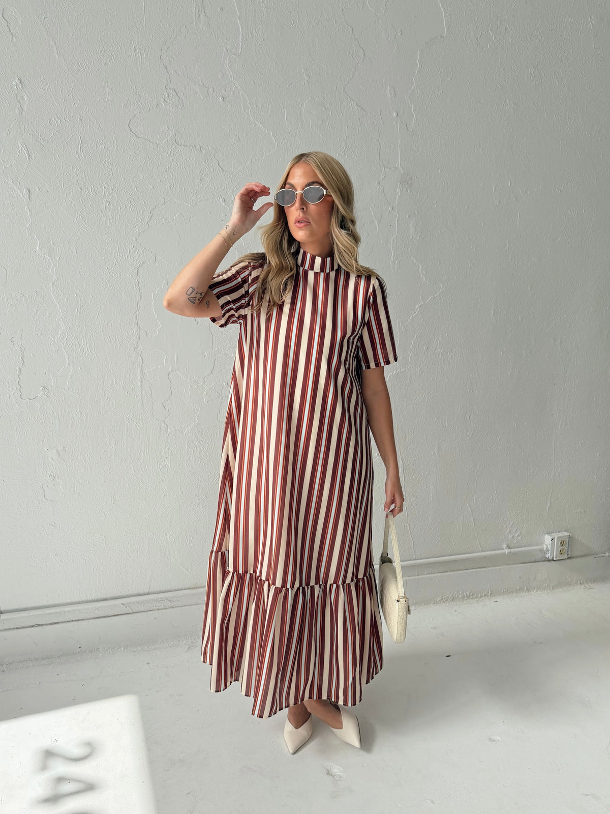 Parker Striped Tie Back Maxi Dress