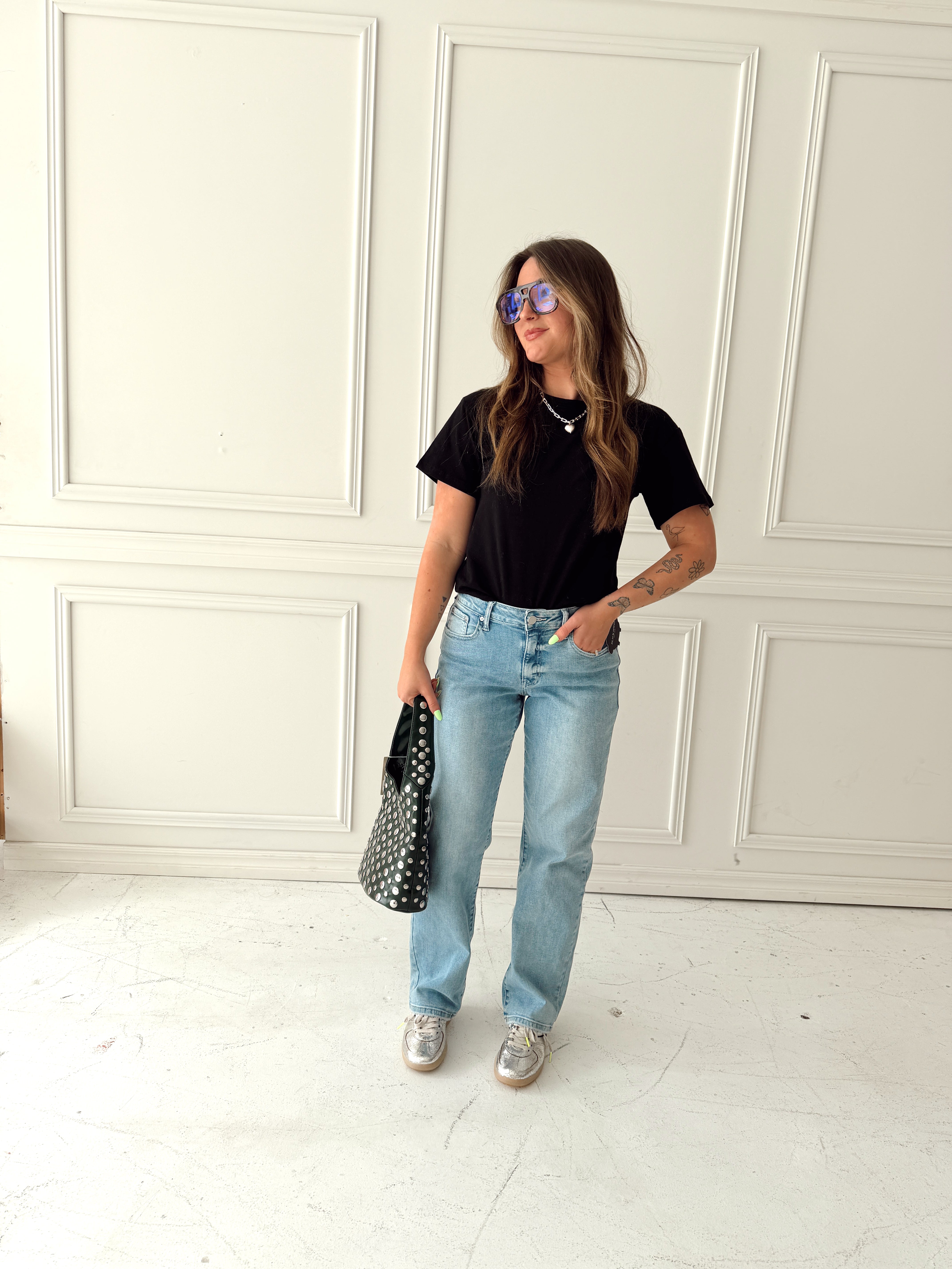 Jess Bowed Straight Leg Denim