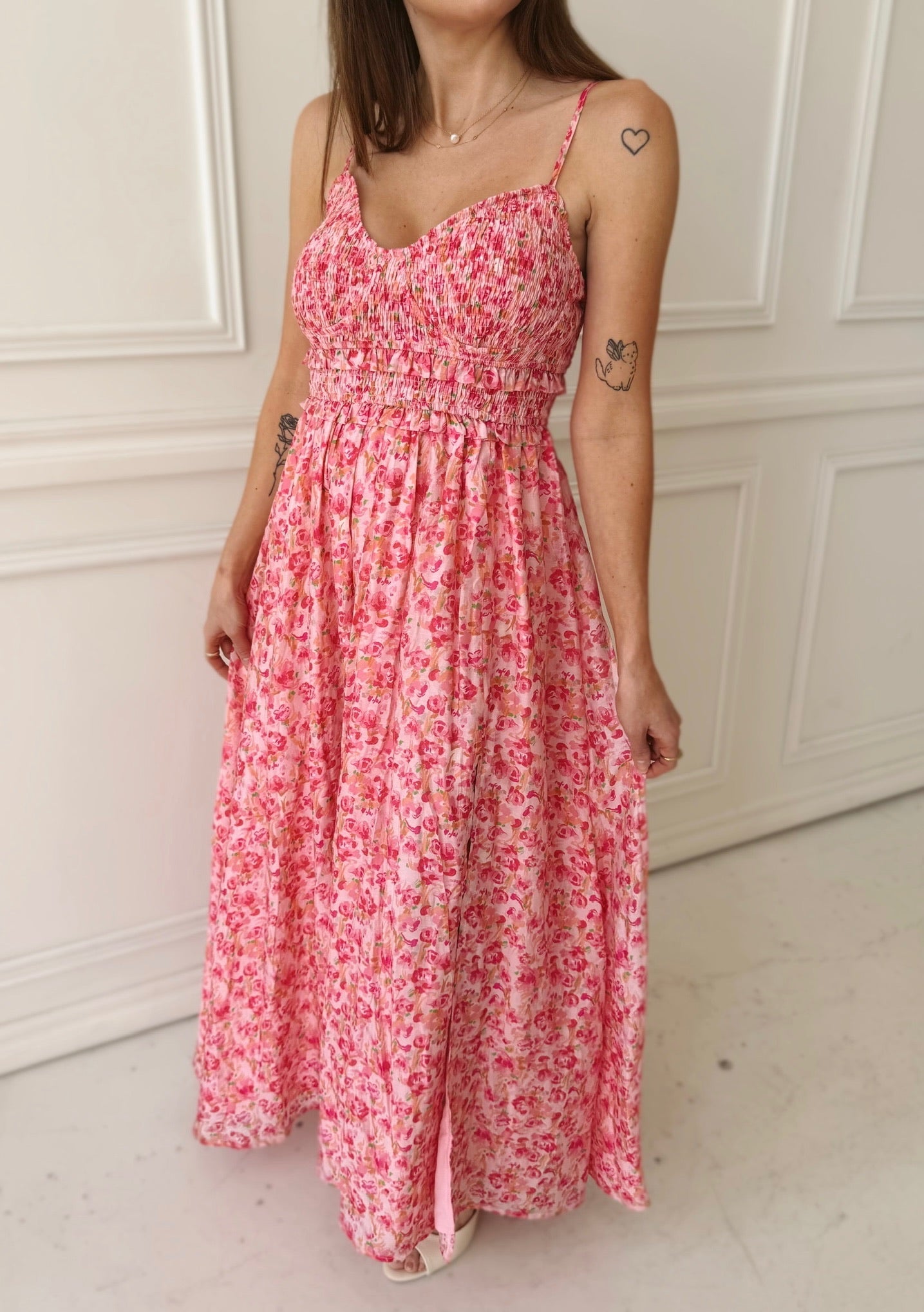 Meet Me in Santorini Rosy Breeze Maxi Dress