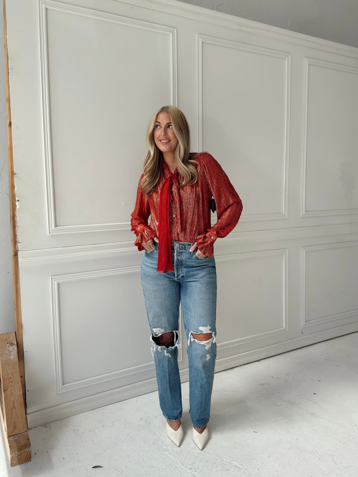 Lilly Red Tie Top
