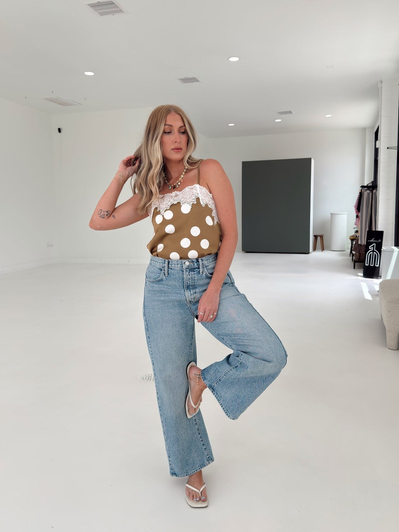 Kelsey Lace Polka Dot Tank