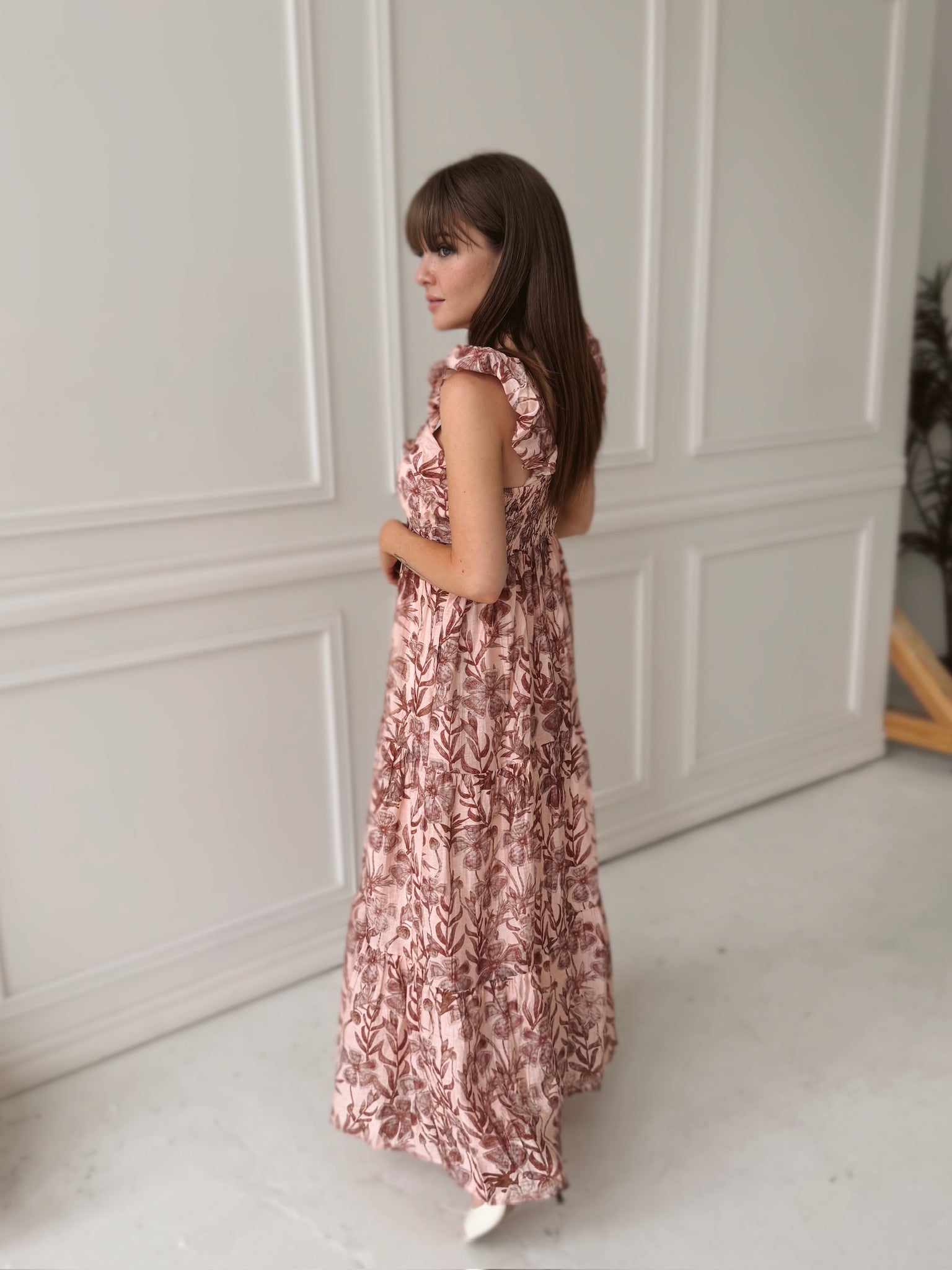 Meet Me in Santorini Whimsy Floral Maxi Dress