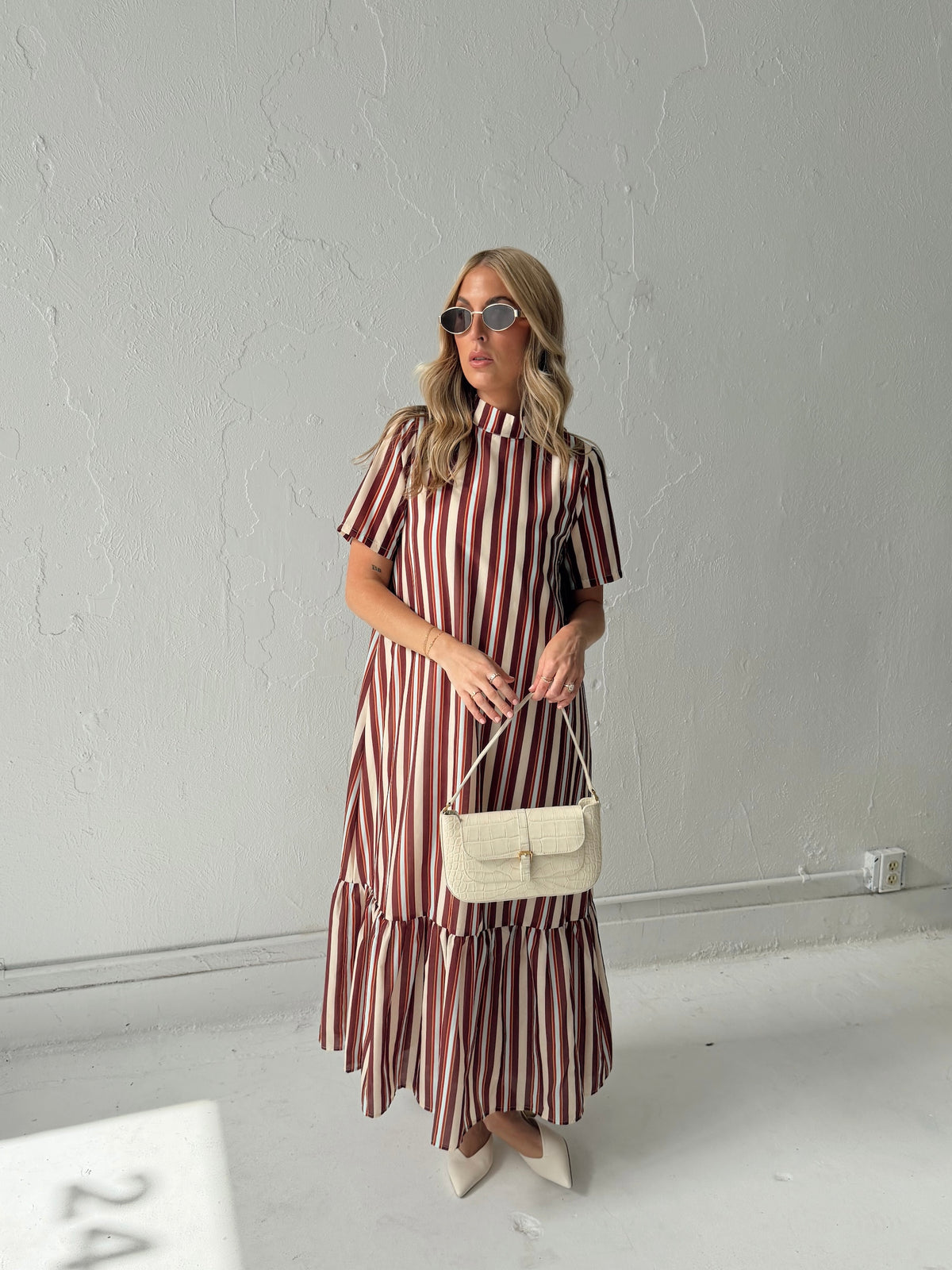 Parker Striped Tie Back Maxi Dress