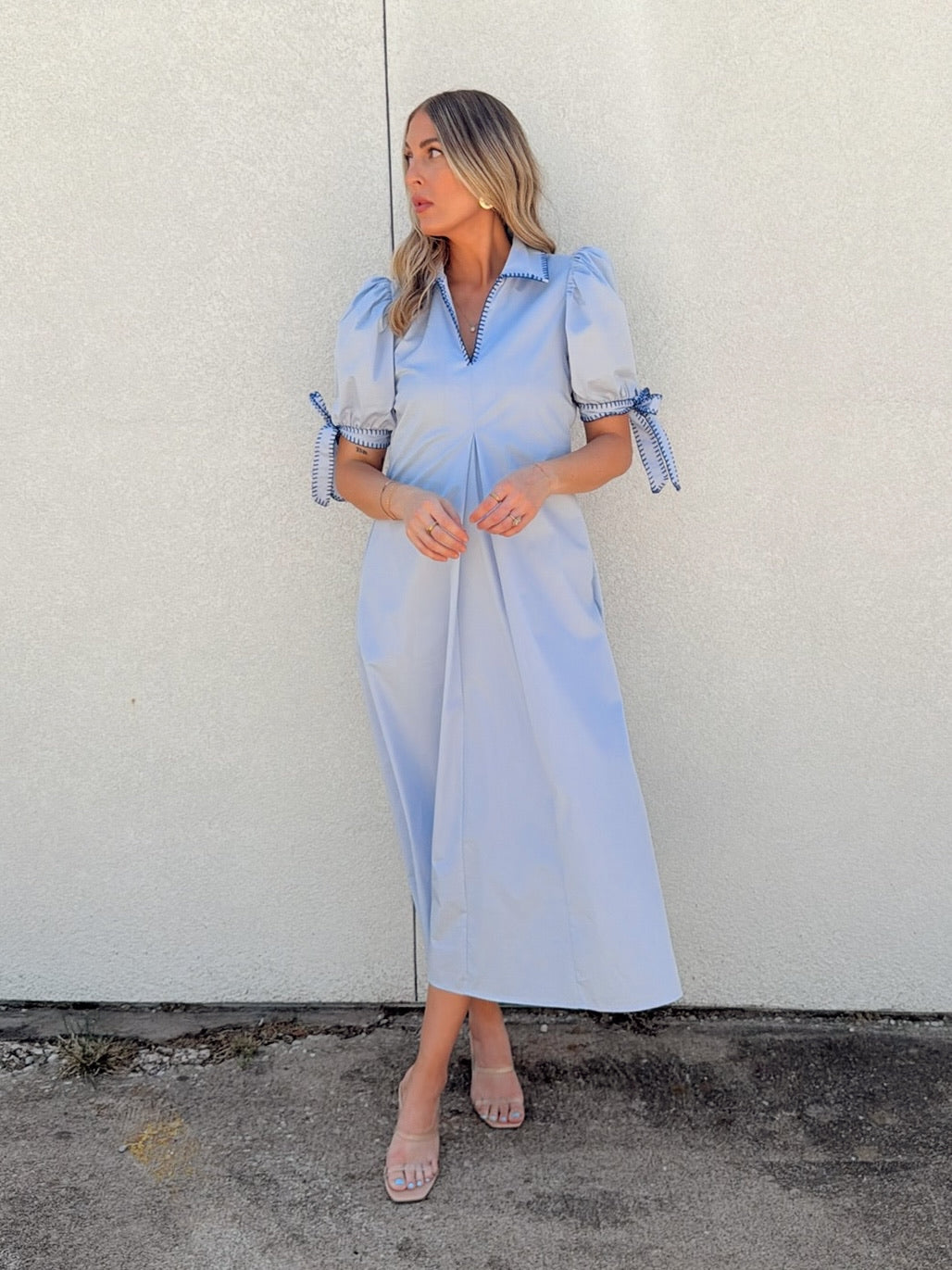 English Factory Stitch Detailed Midi Dress