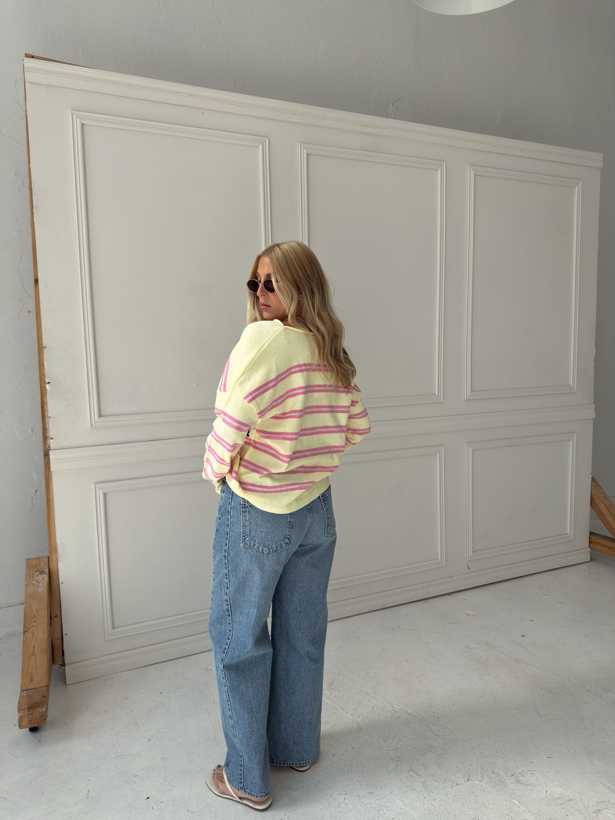 Caroline Cozy Stripe Knit Sweater - Yellow