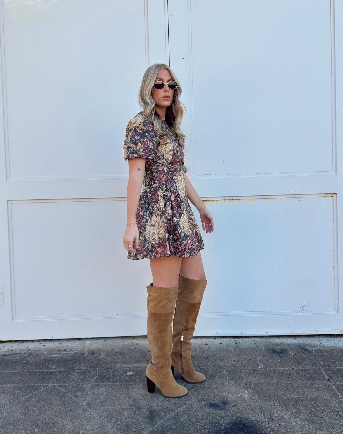 Anna Vintage Floral Mini Dress
