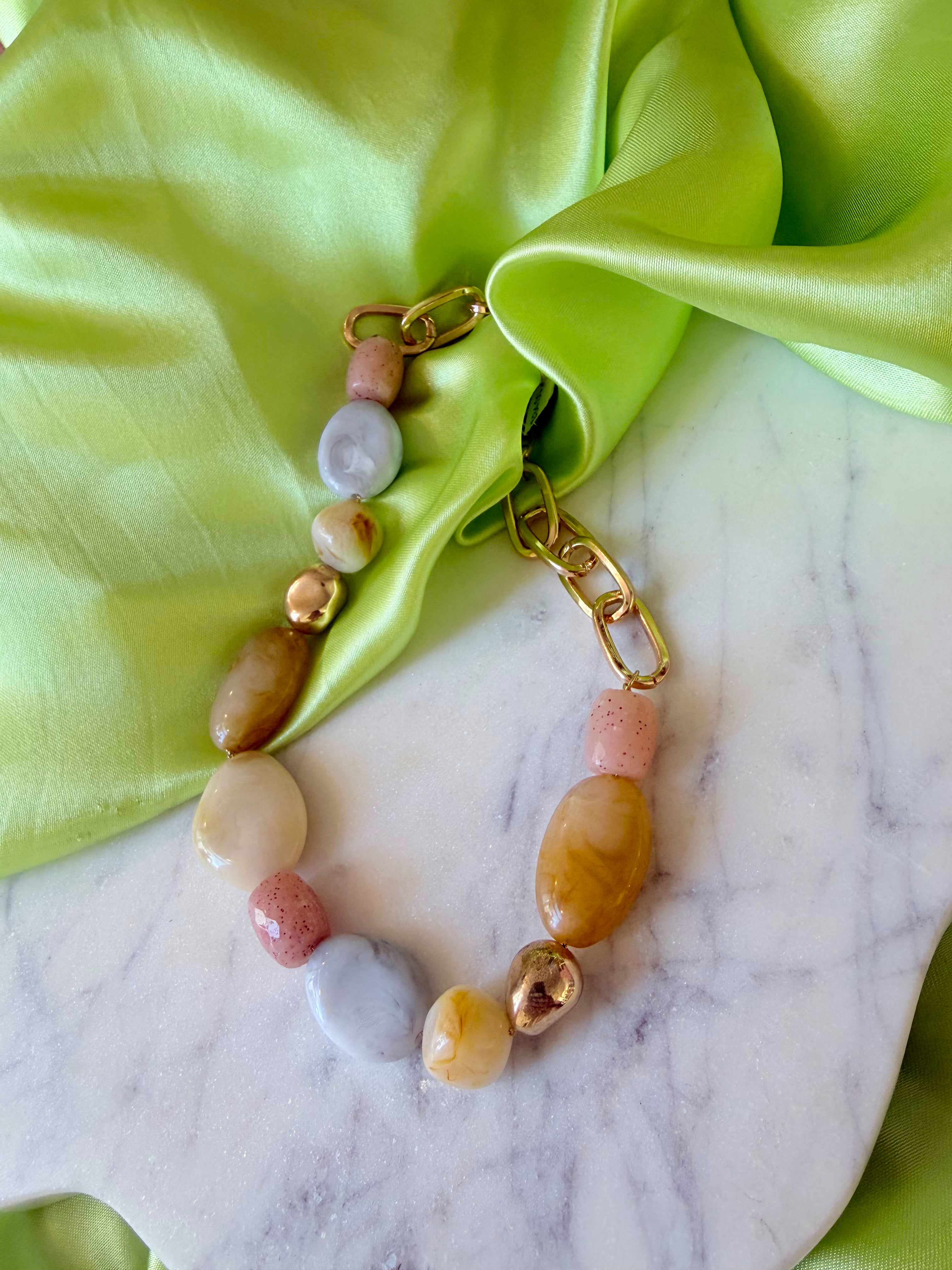 Beaded Oval Link Necklace