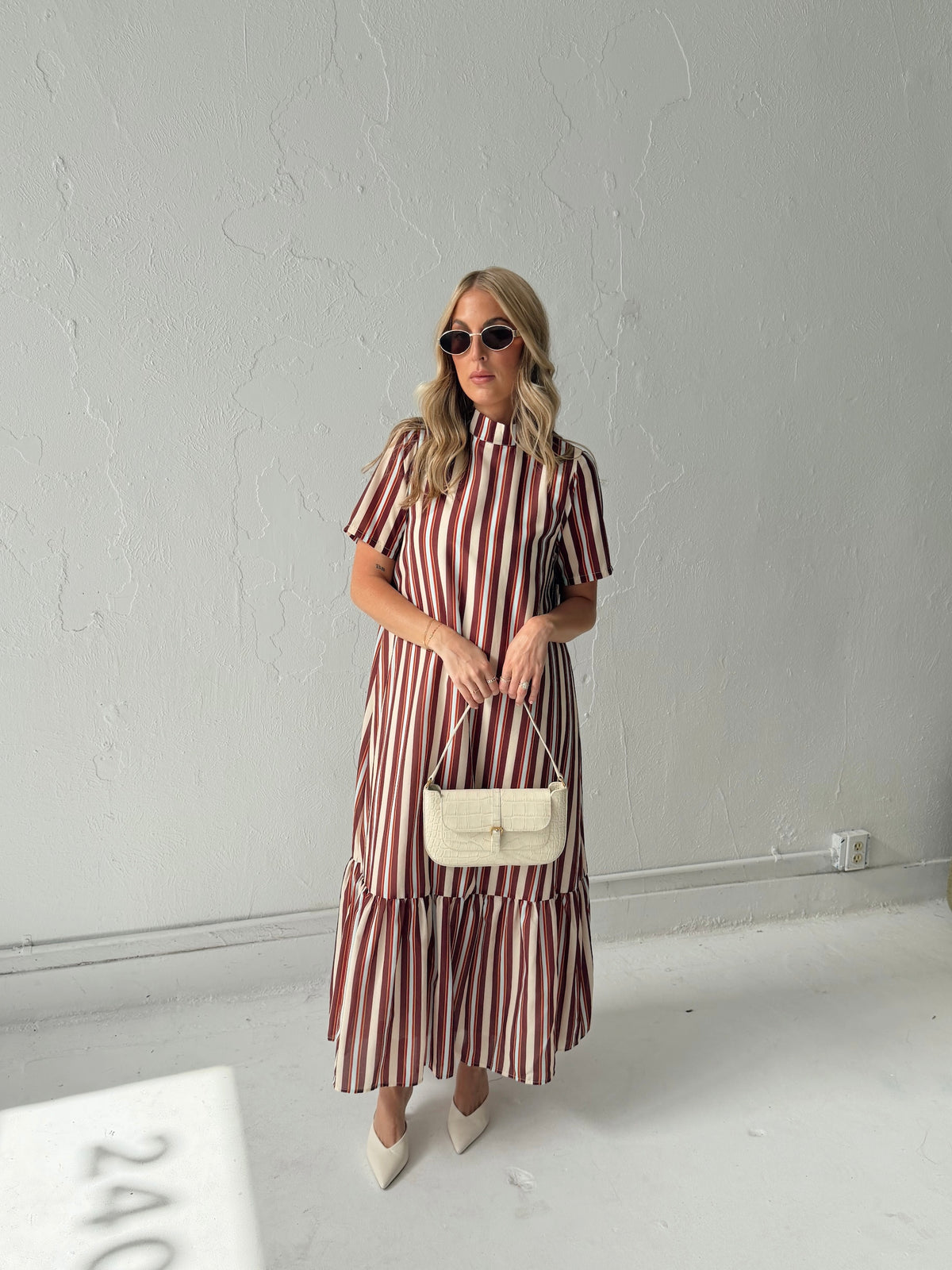 Parker Striped Tie Back Maxi Dress