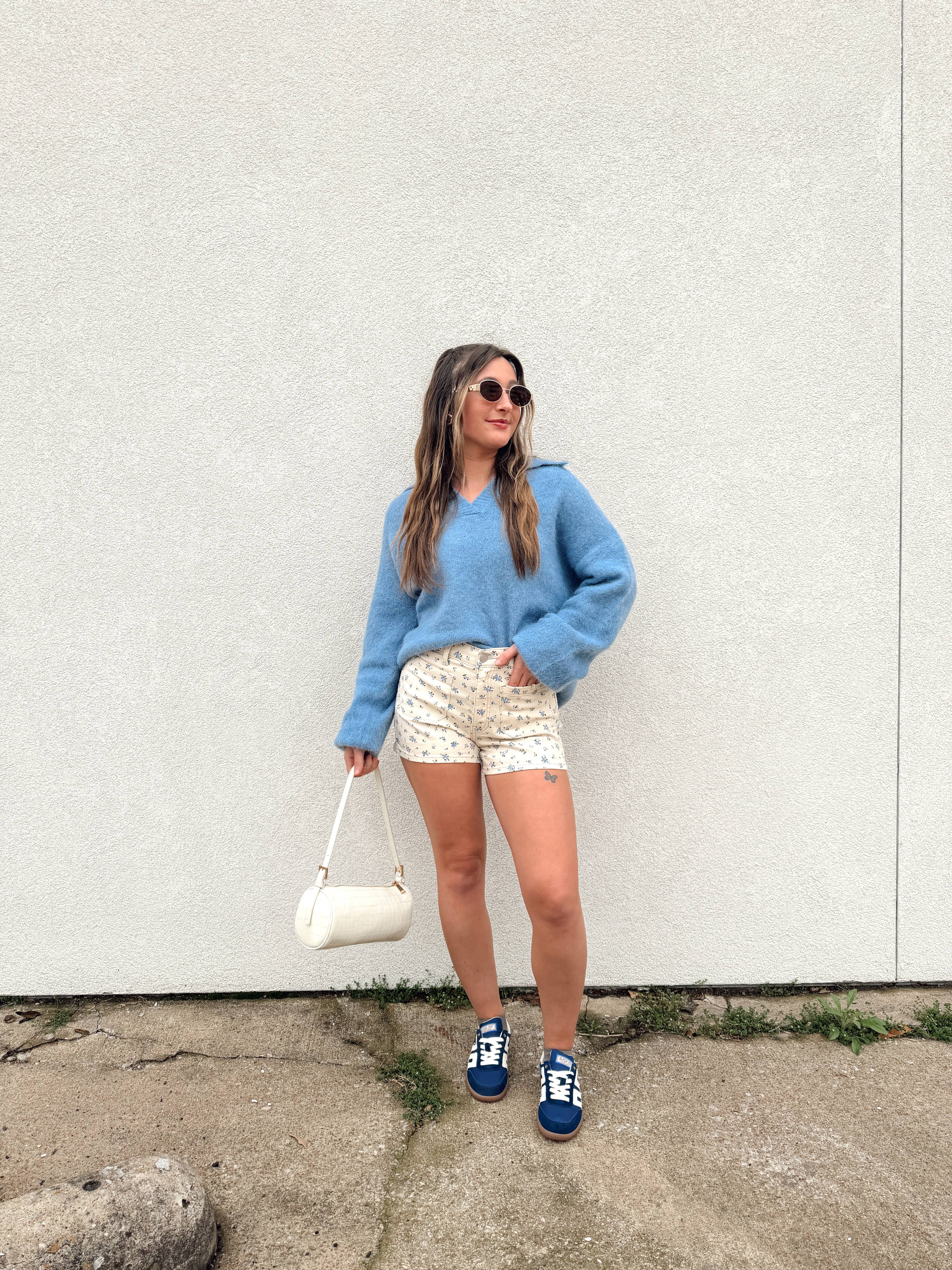 Vintage Floral Denim Short
