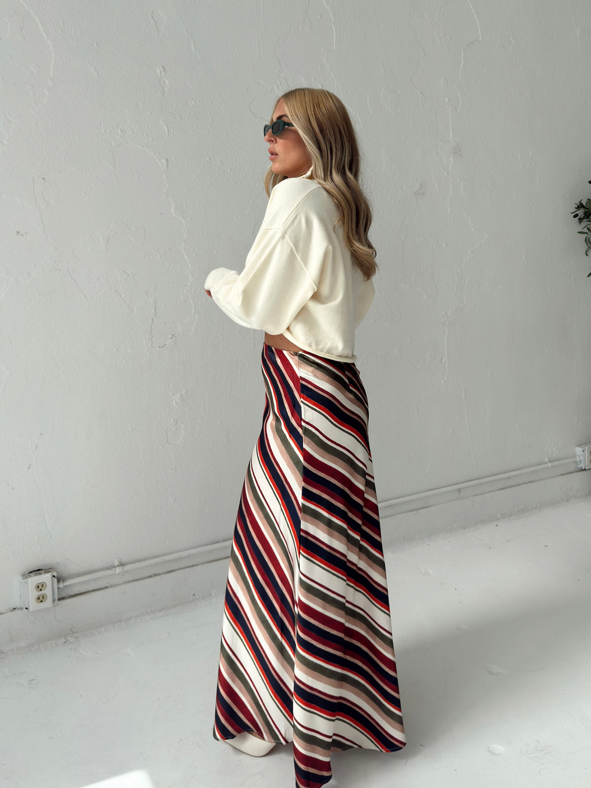 Pre-Order Dani Diagonal Stripe Maxi Skirt (restock eta 10/19)