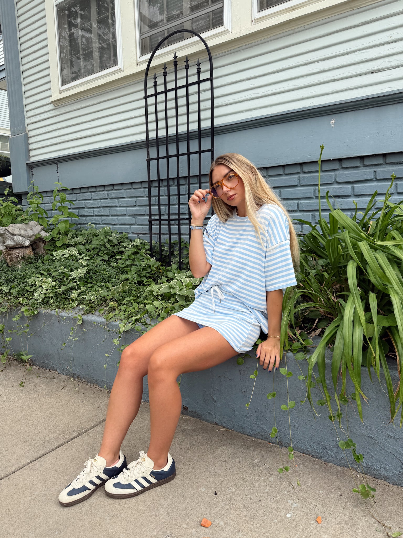 Weekender Stripe Top - Light Blue