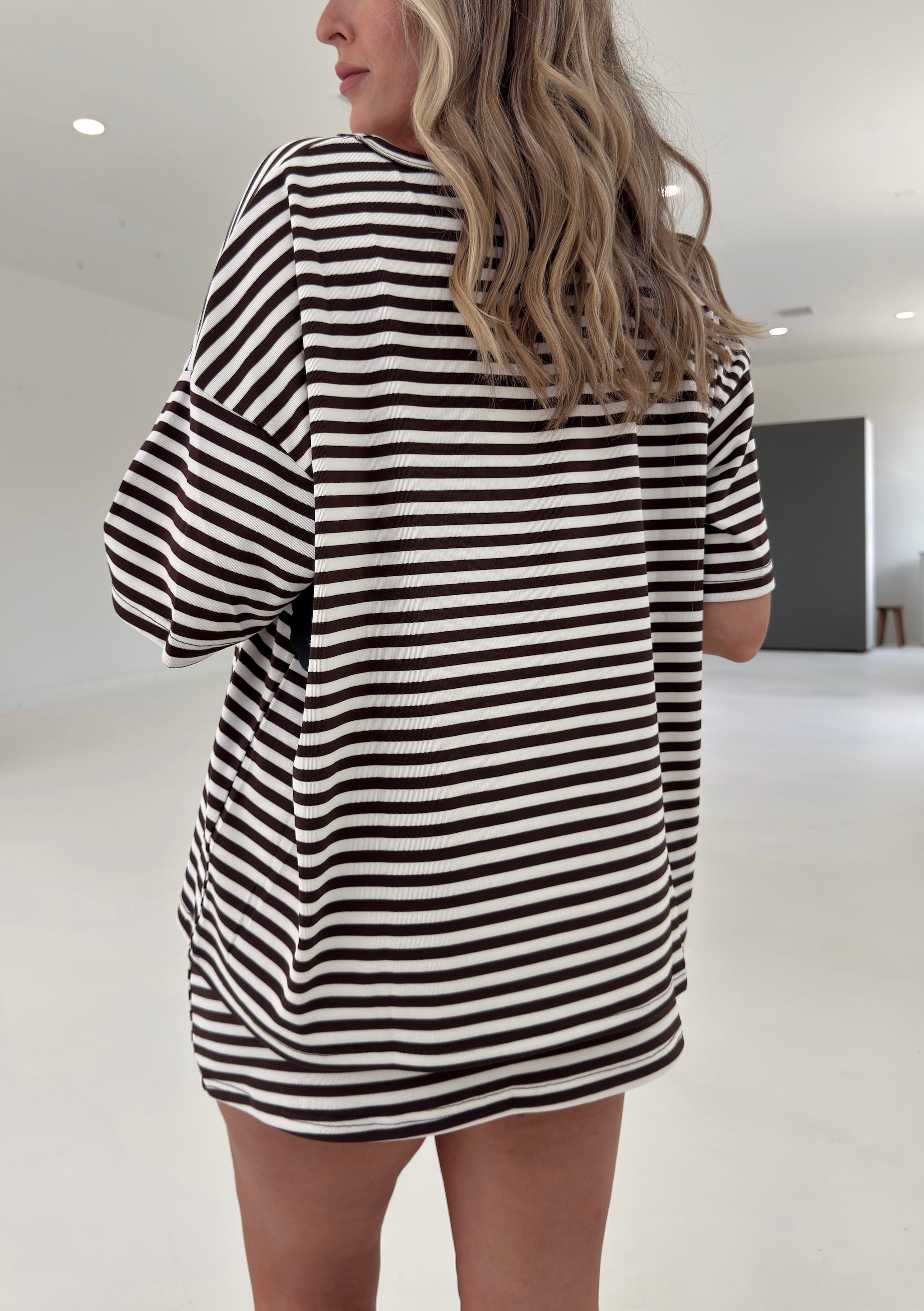 Pre-Order Weekender Stripe Top - Brown (restock eta 8/30)