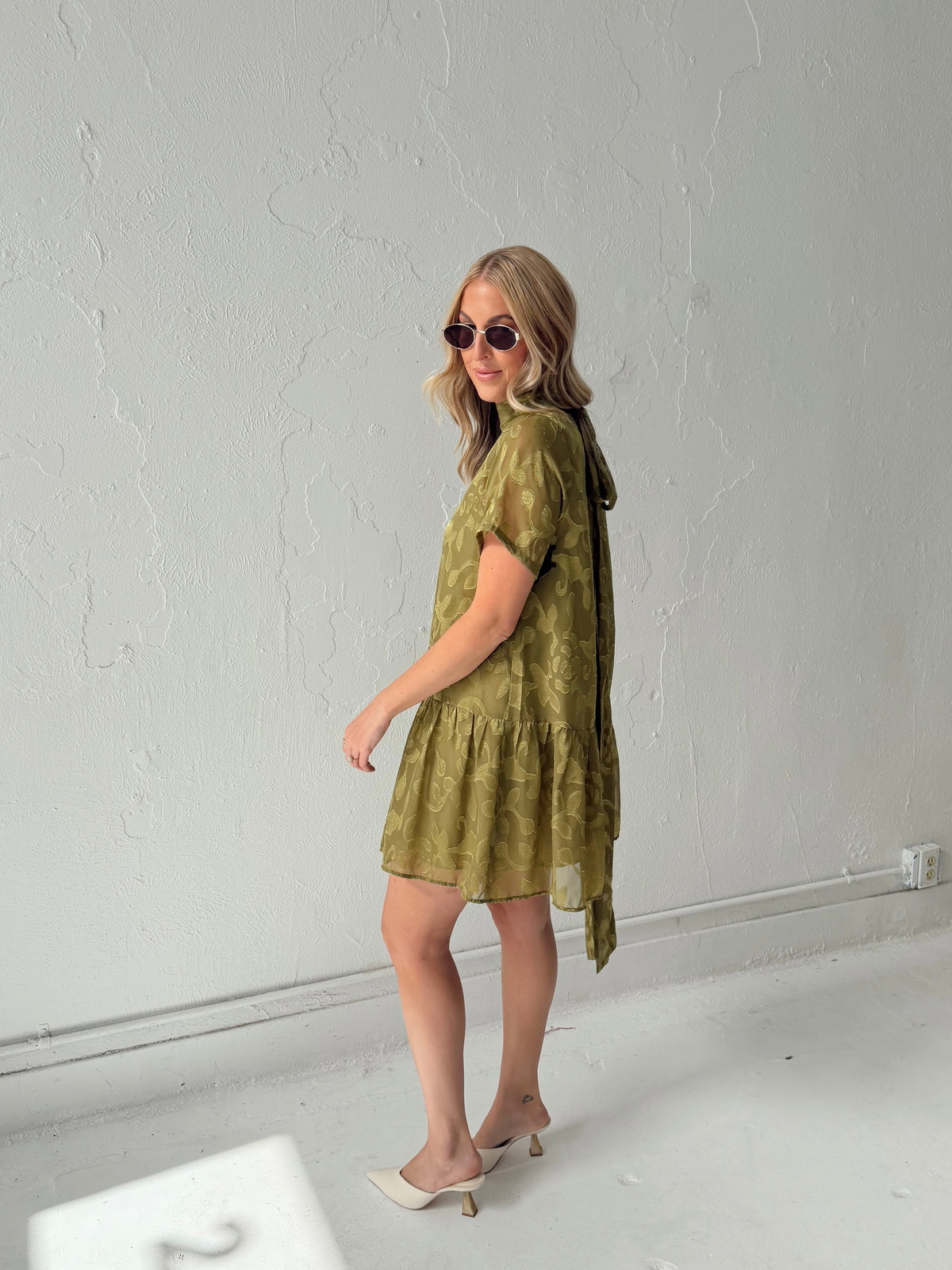 Kelly Floral Mini Dress - Olive