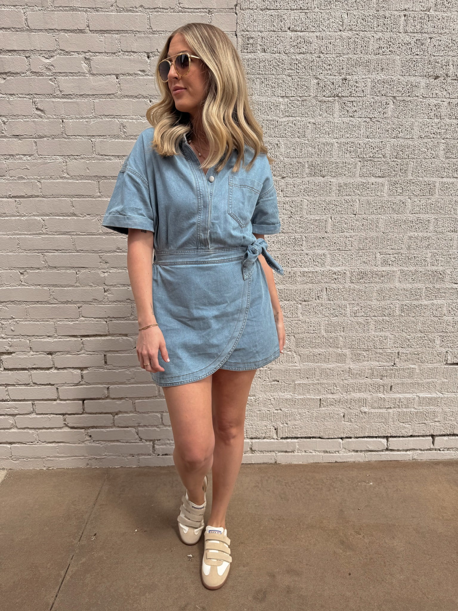 Denim Days Wrap Dress (restock 5/8)