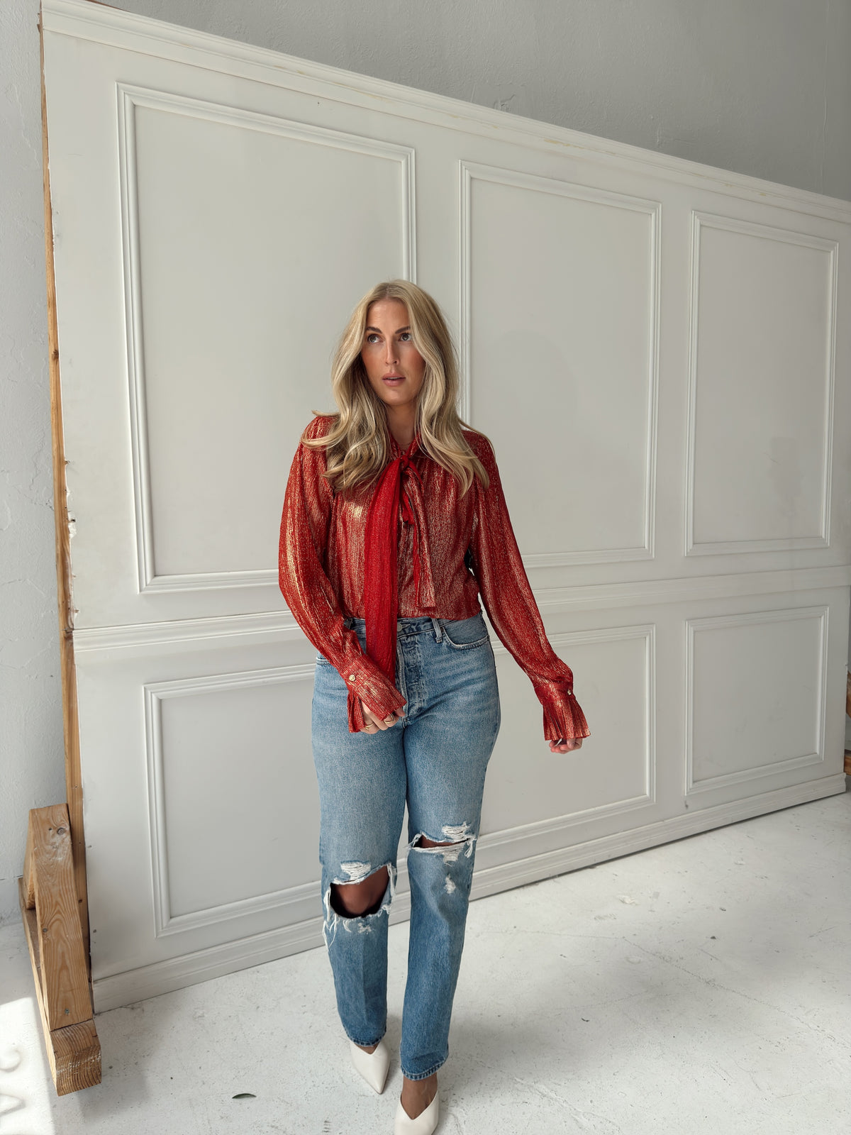 Lilly Red Tie Top