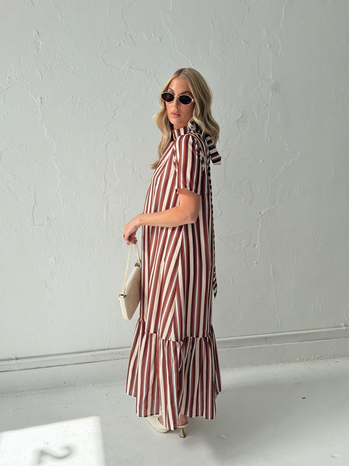 Parker Striped Tie Back Maxi Dress
