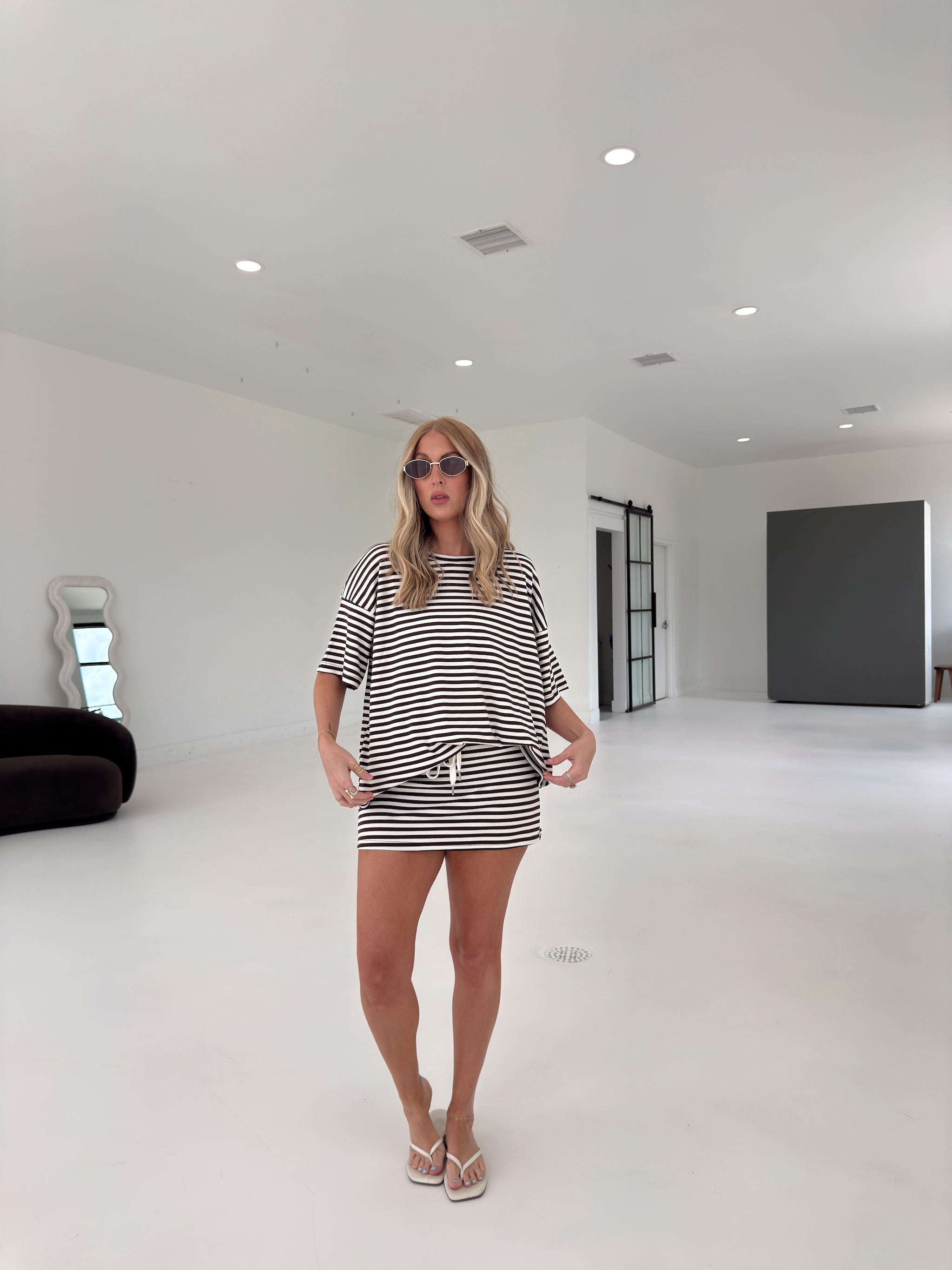 Pre-Order Weekender Stripe Top - Brown (restock eta 8/30)