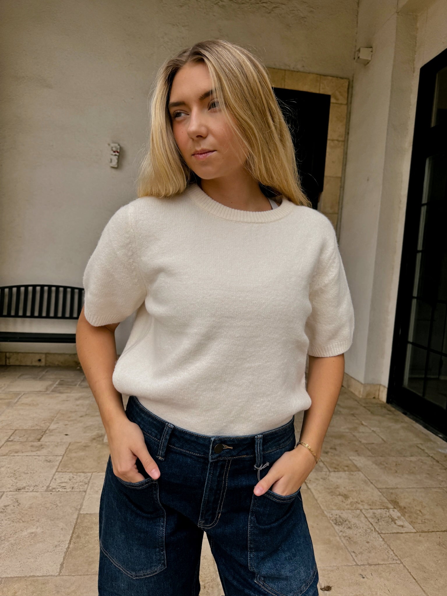 Elevated Essential Sweater Top - Ivory