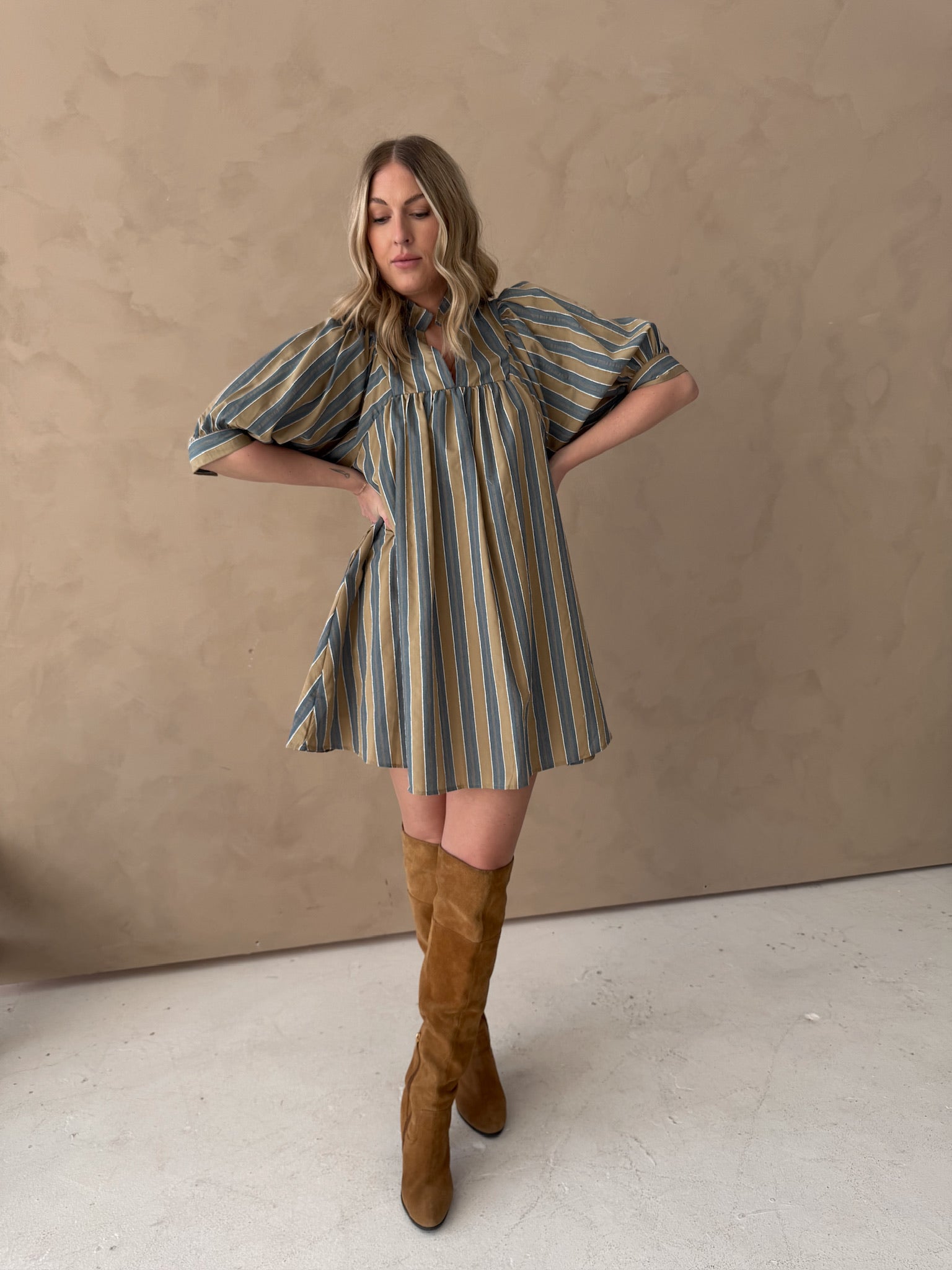 Meet Me in Santorini Hazel Stripe Mini Dress