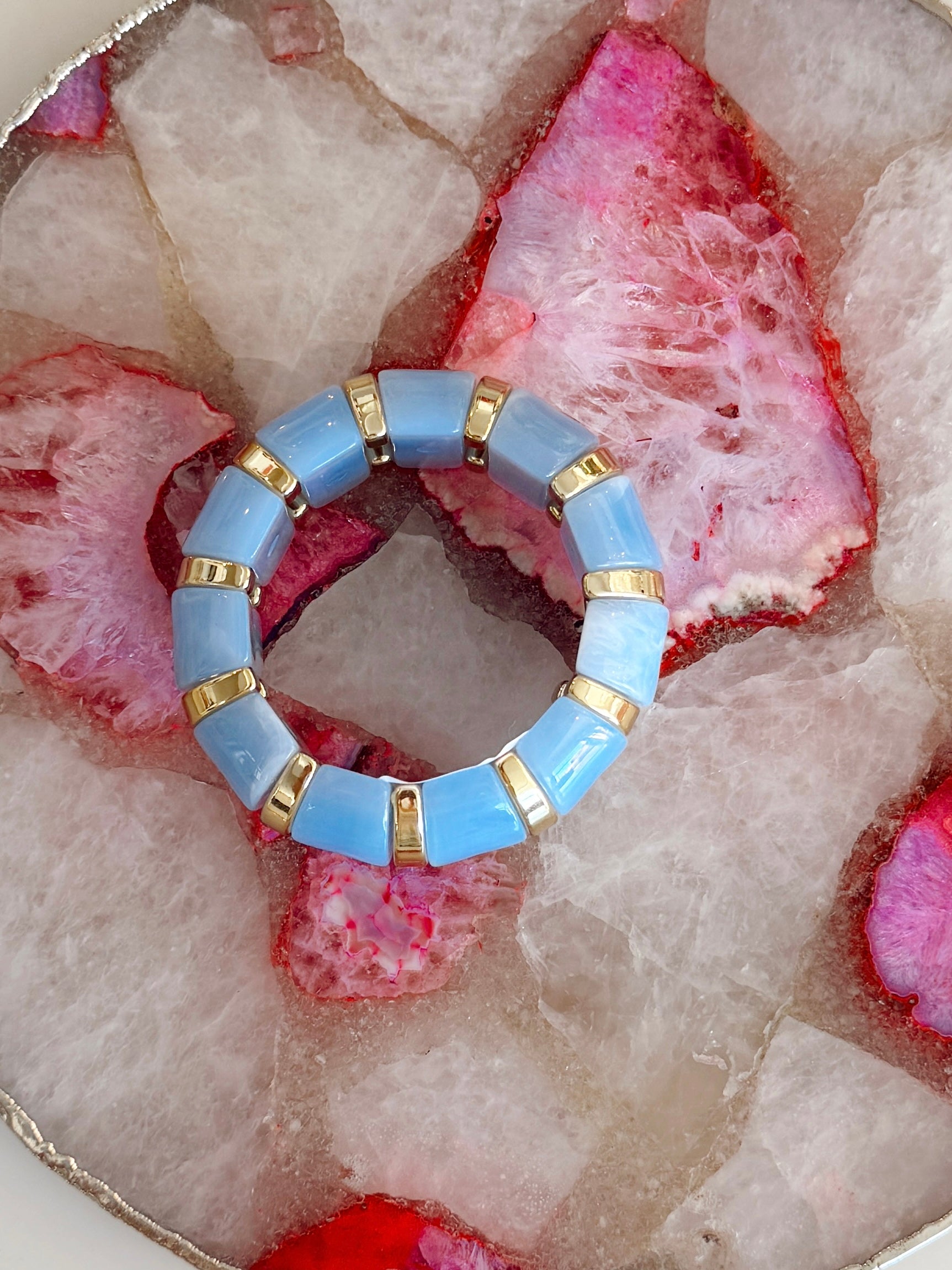 Blue Resin Stretch Bracelet