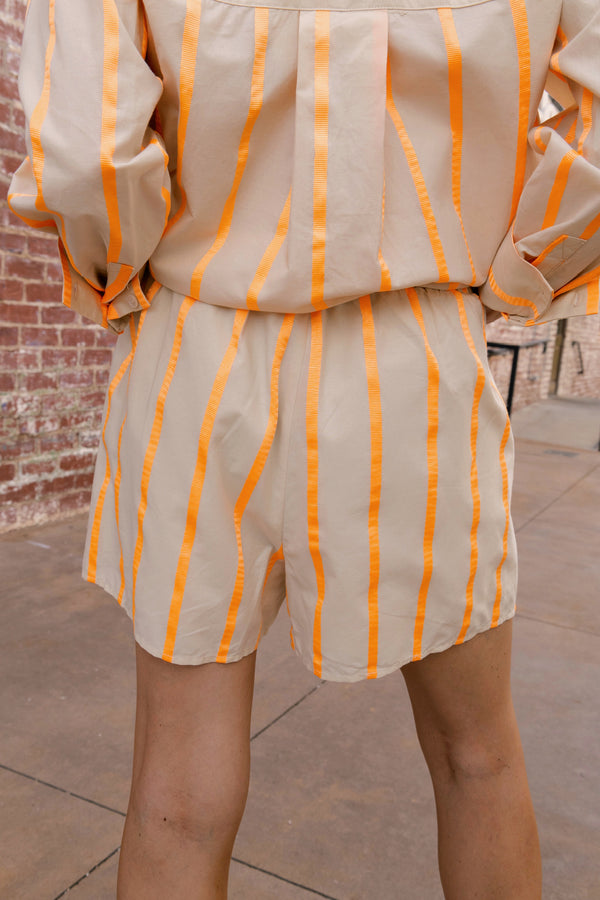 English Factory Orange Tape Stripe Shorts