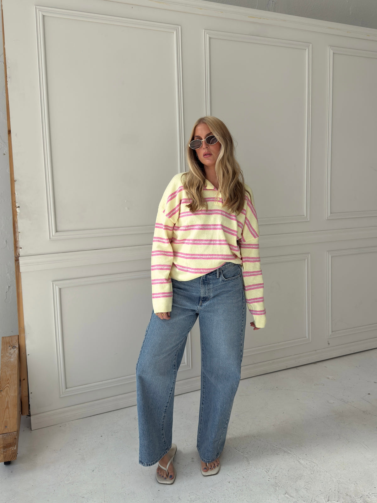 Caroline Cozy Stripe Knit Sweater - Yellow