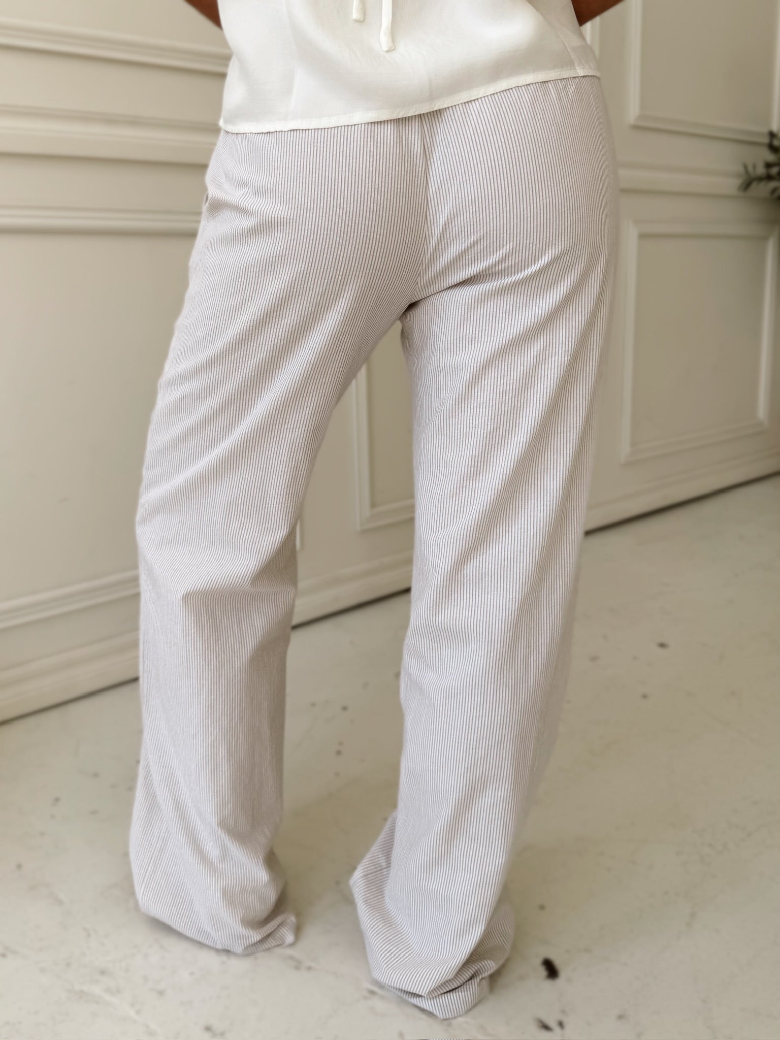 Simple Stripes Drawstring Pants