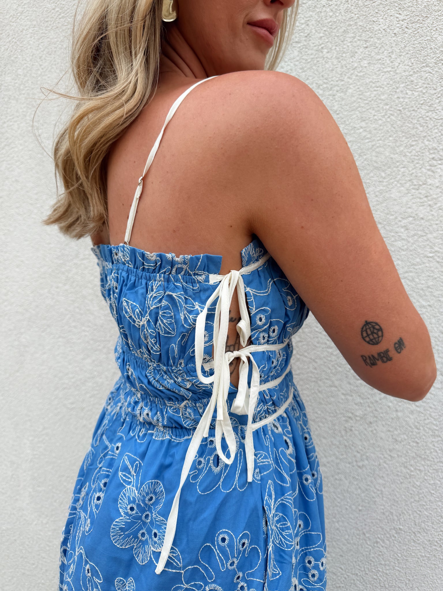 Cassandra Blue Floral Midi Dress