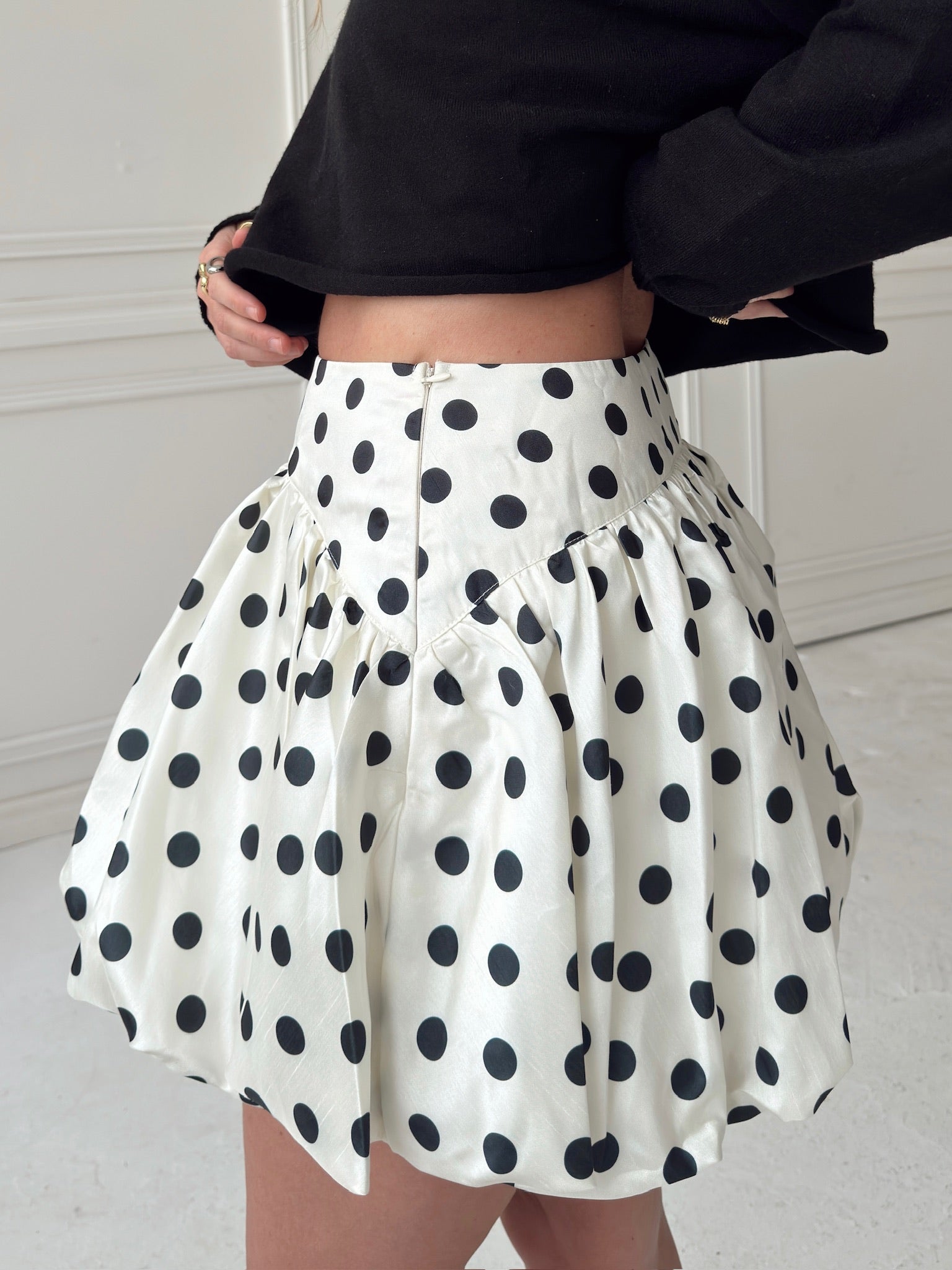 Paige Polka Dot Bubble Skort - Ivory