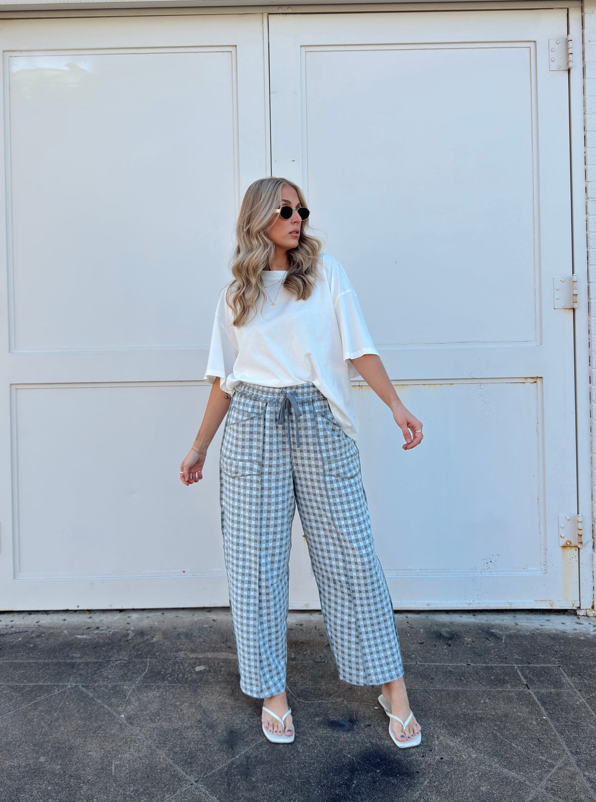 Bailey Barrel Knit Pants - Blue Grey