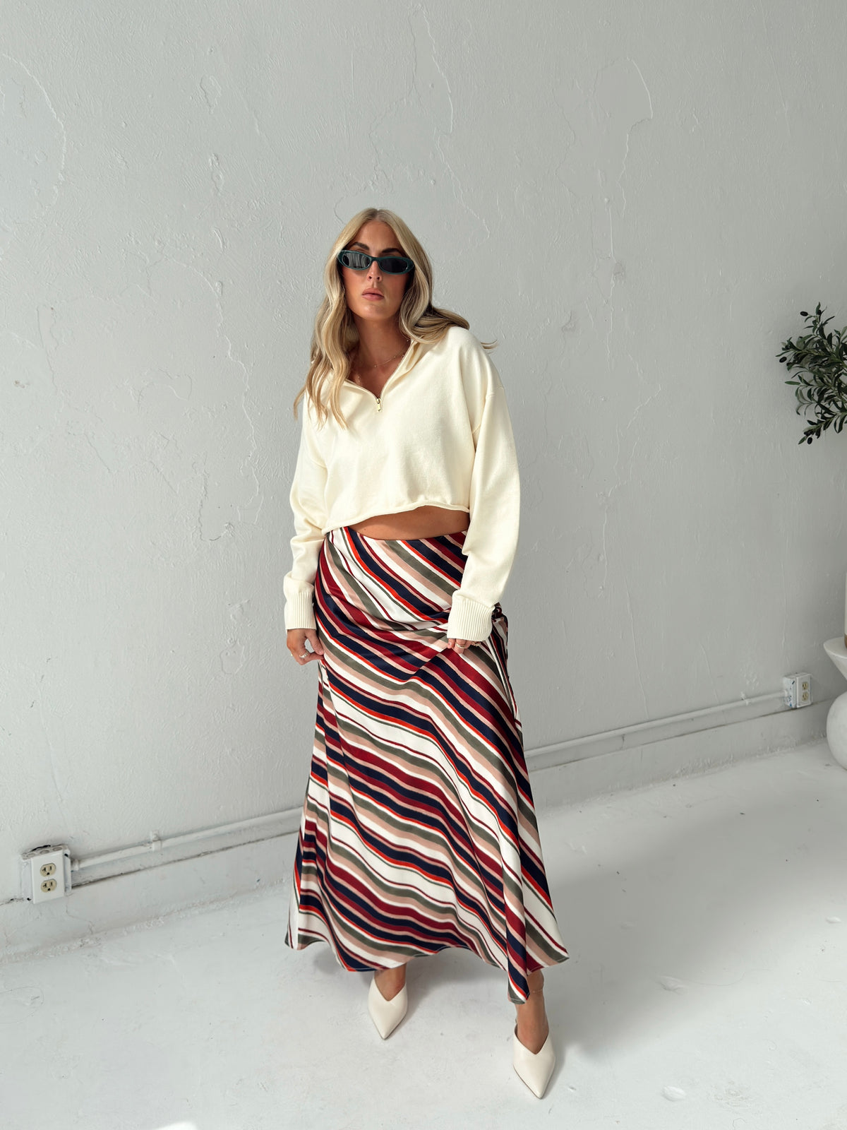Pre-Order Dani Diagonal Stripe Maxi Skirt (restock eta 10/19)