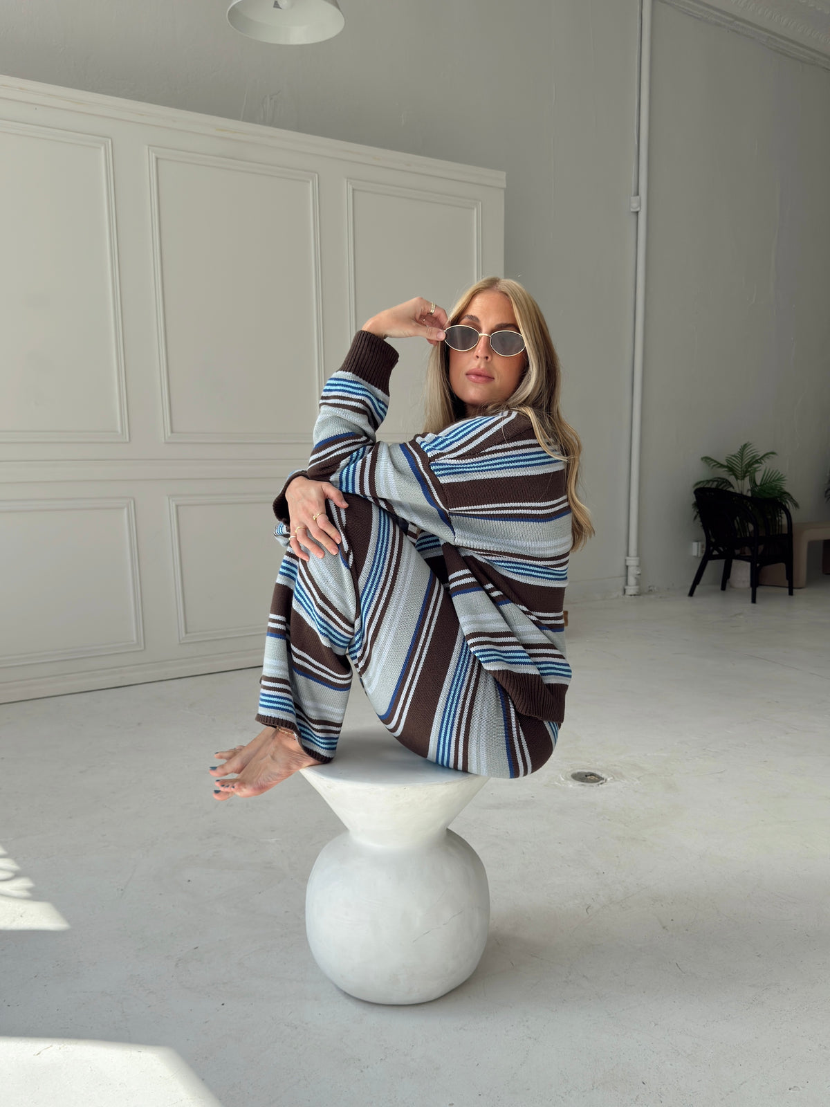 Jenna Multi Stripe Sweater Set