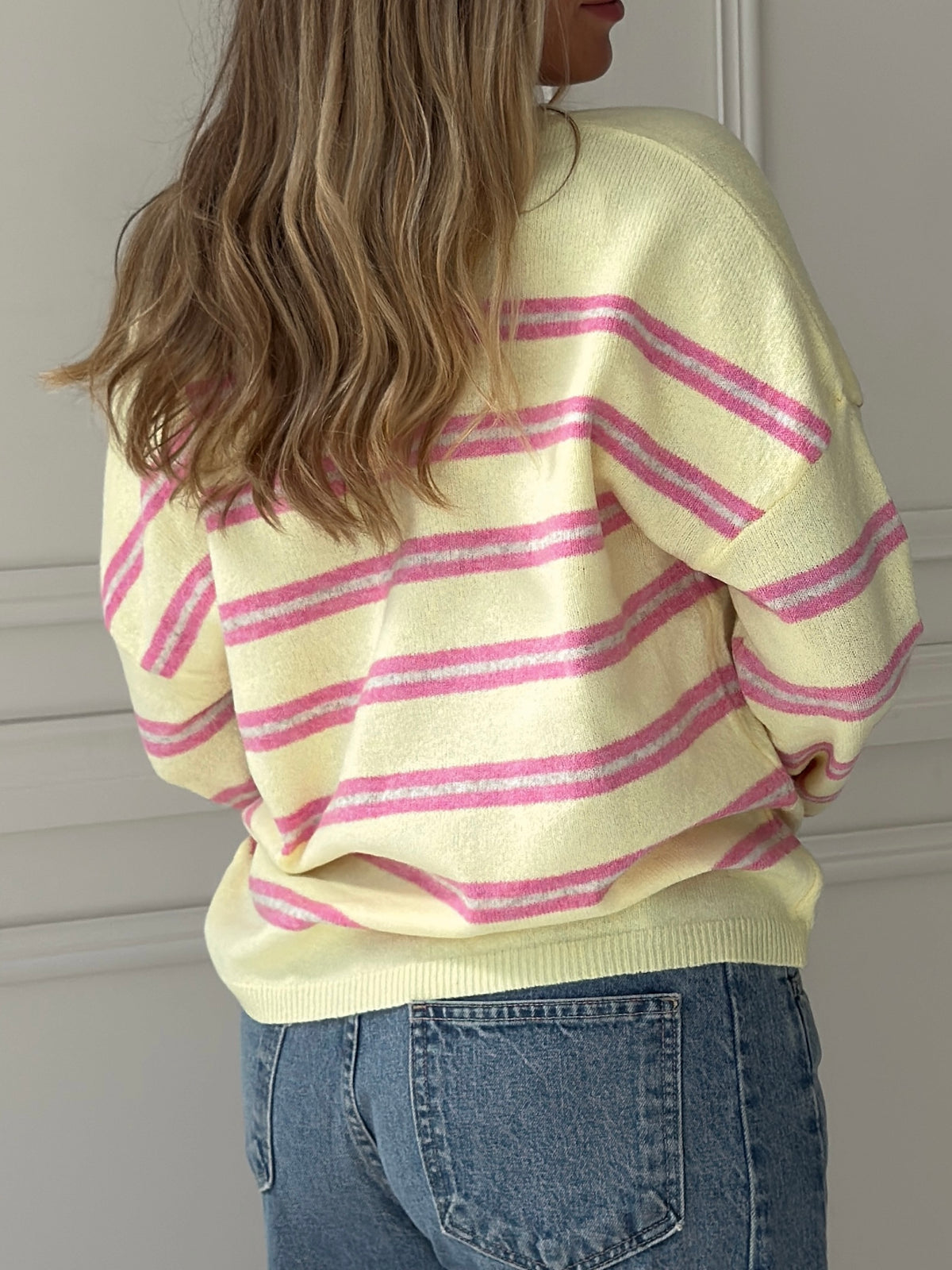 Caroline Cozy Stripe Knit Sweater - Yellow