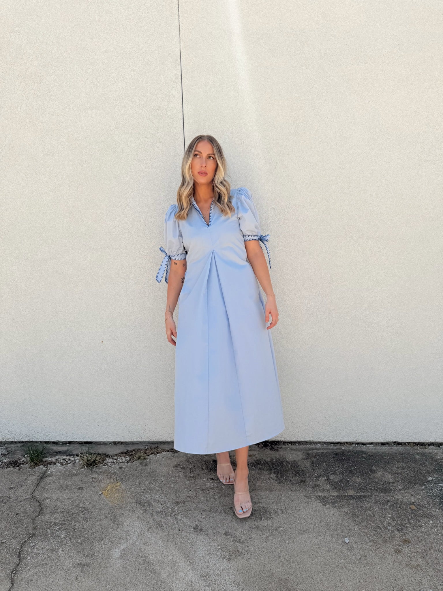English Factory Stitch Detailed Midi Dress