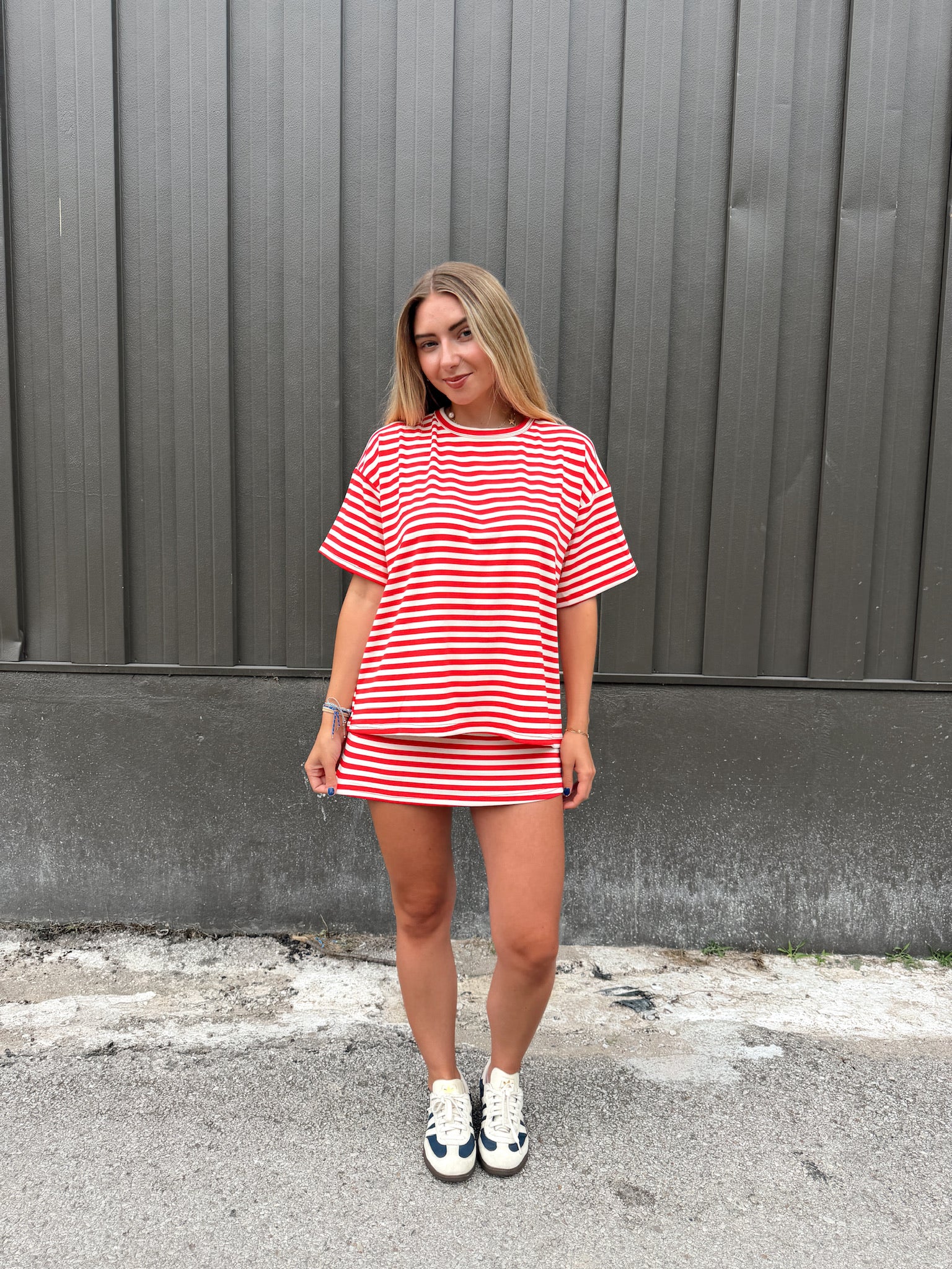 Weekender Stripe Skort - Red